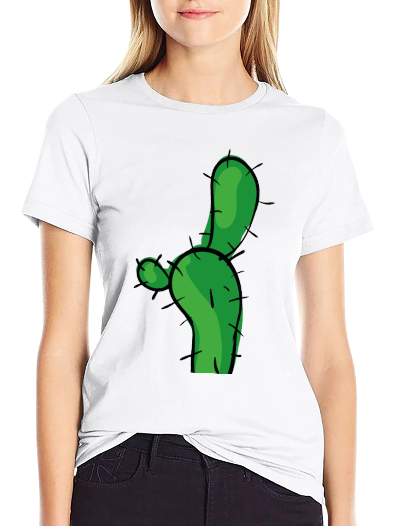 Cactus Graphic Tee - Green Novelty T-Shirt