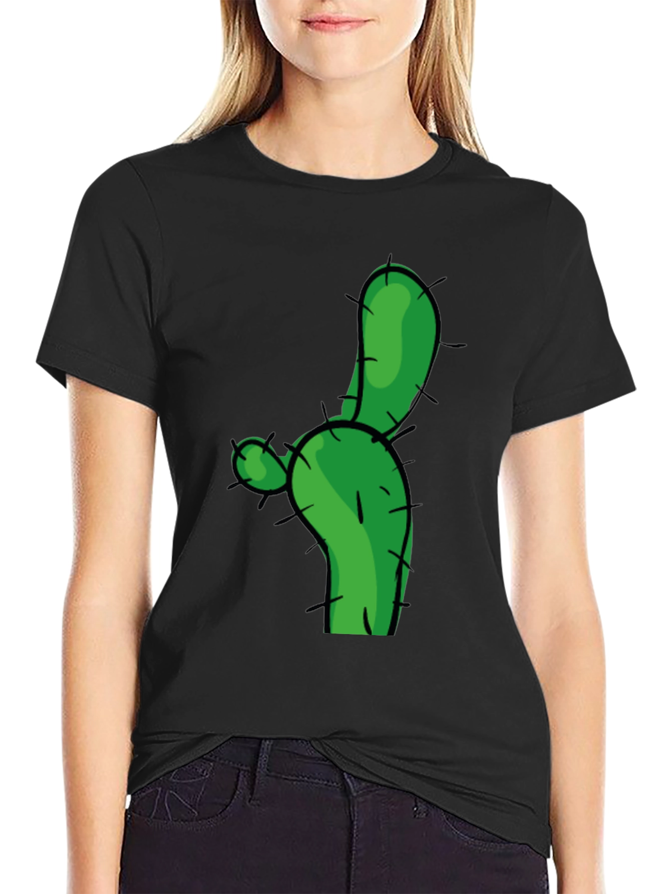 Cactus Graphic Tee - Green Novelty T-Shirt
