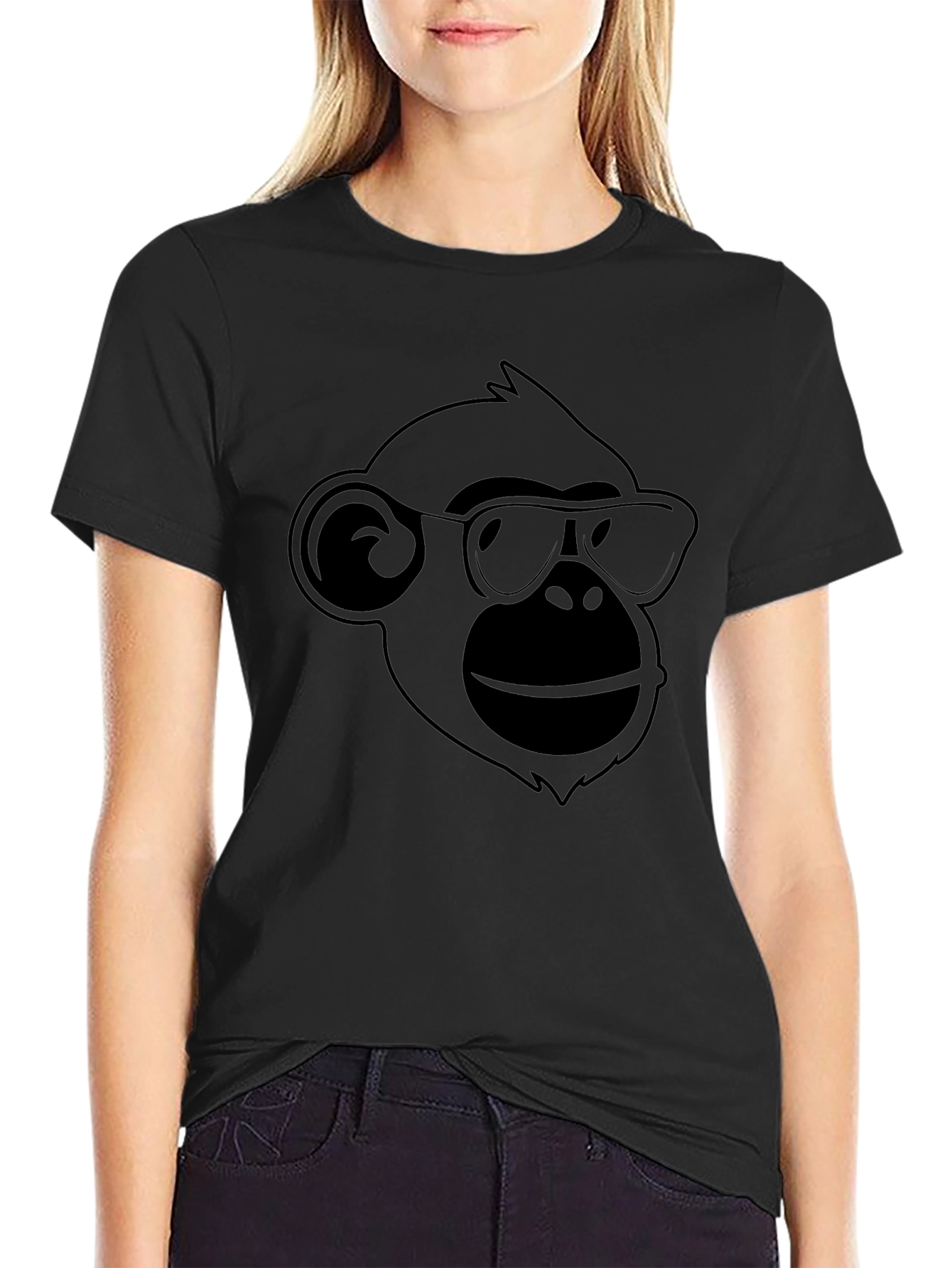 Cool Ape Graphic Tee - Black Cotton T-Shirt