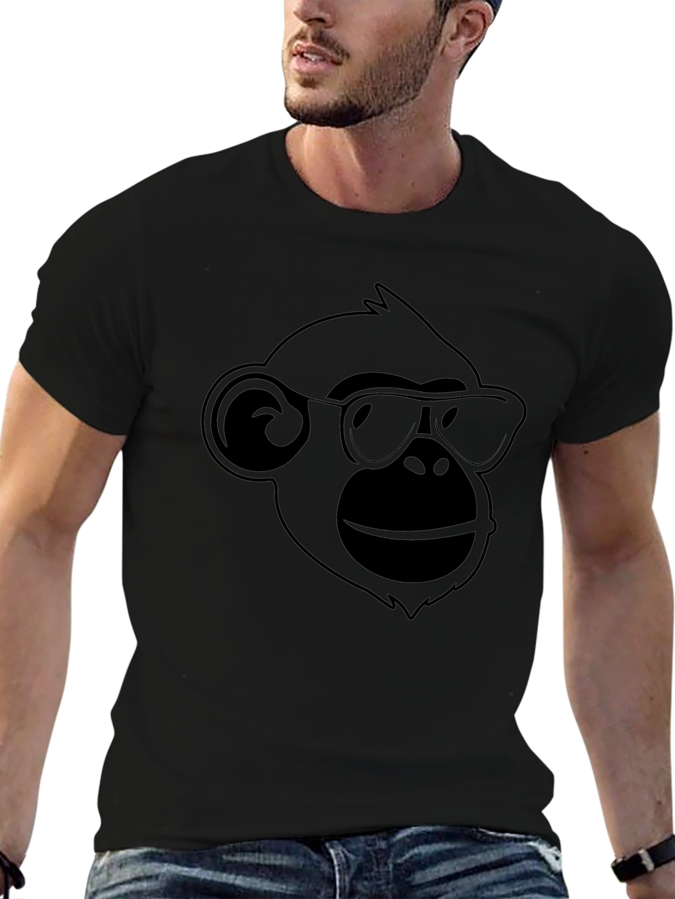 Cool Ape Graphic Tee - Black Cotton T-Shirt