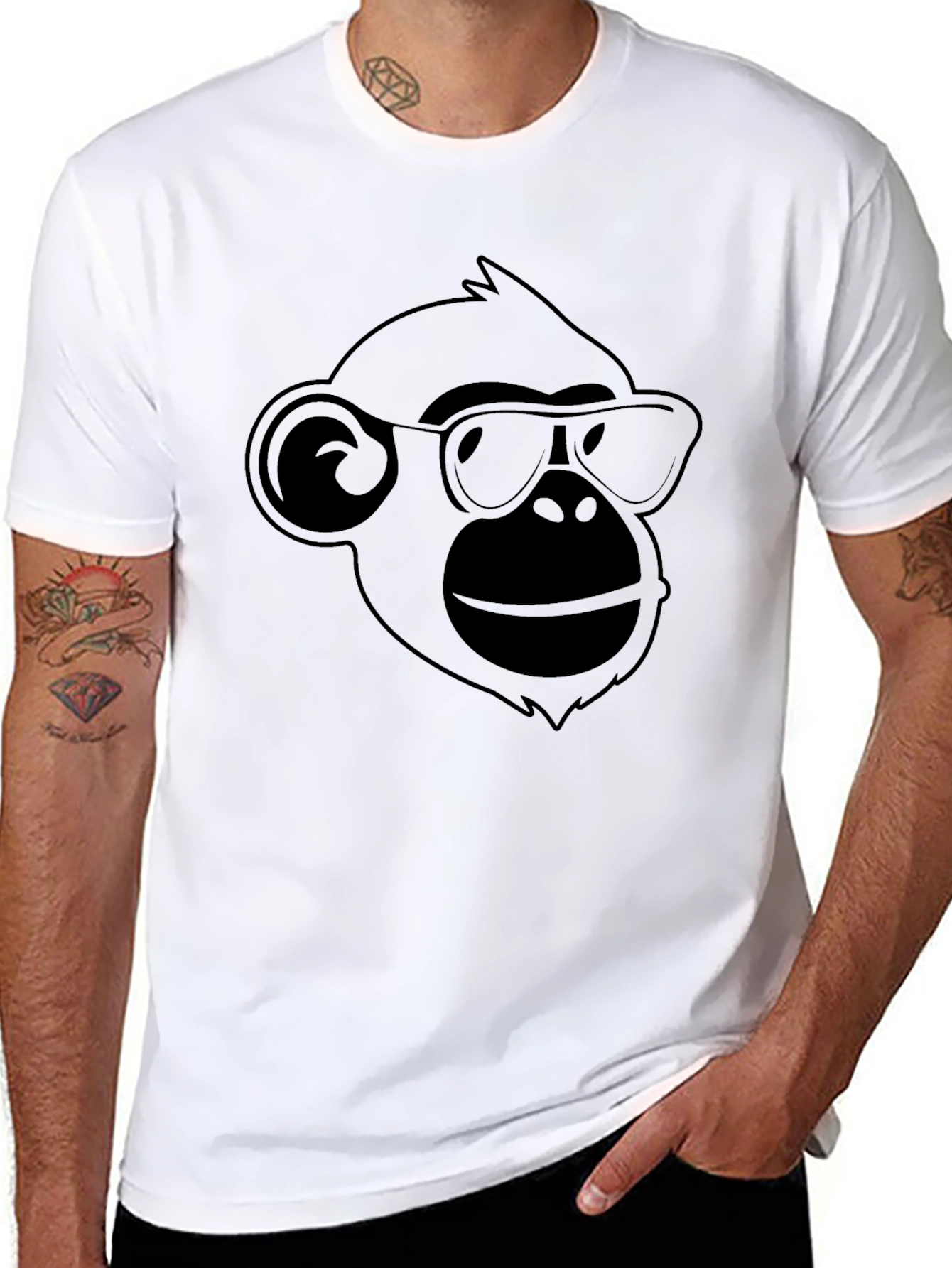 Cool Ape Graphic Tee - Black Cotton T-Shirt
