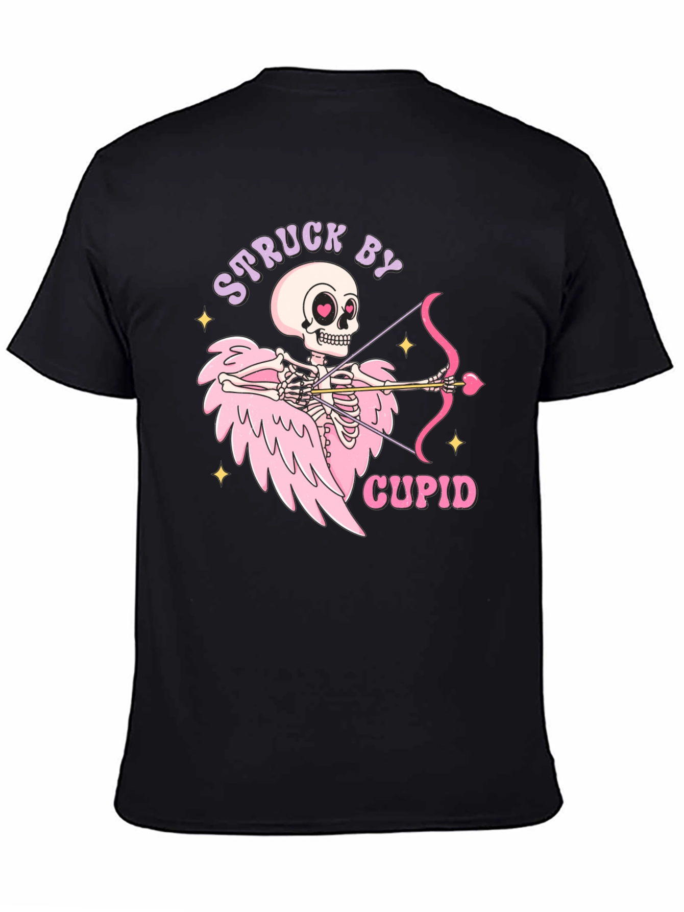 Struck By Cupid Skeleton Valentines Day T-Shirt
