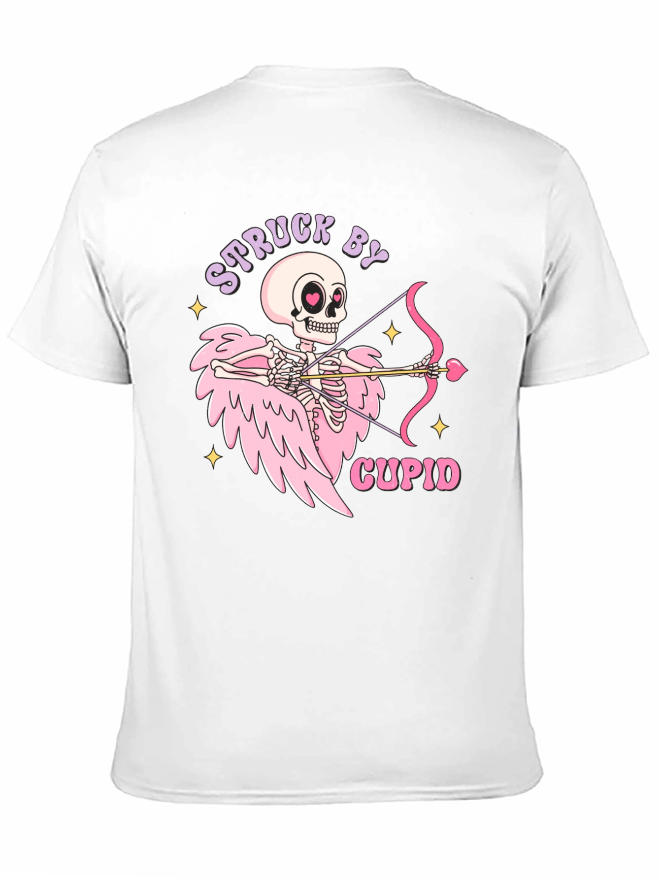 Struck By Cupid Skeleton Valentines Day T-Shirt