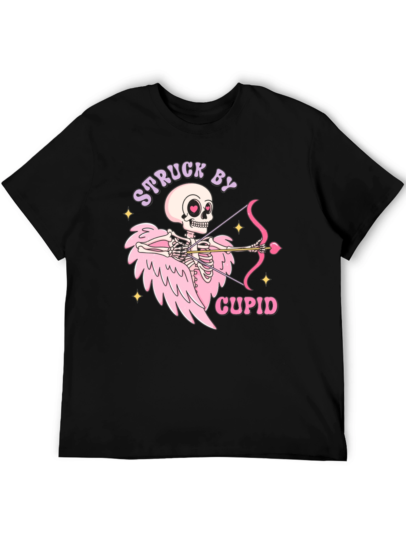 Struck By Cupid Skeleton Valentines Day T-Shirt