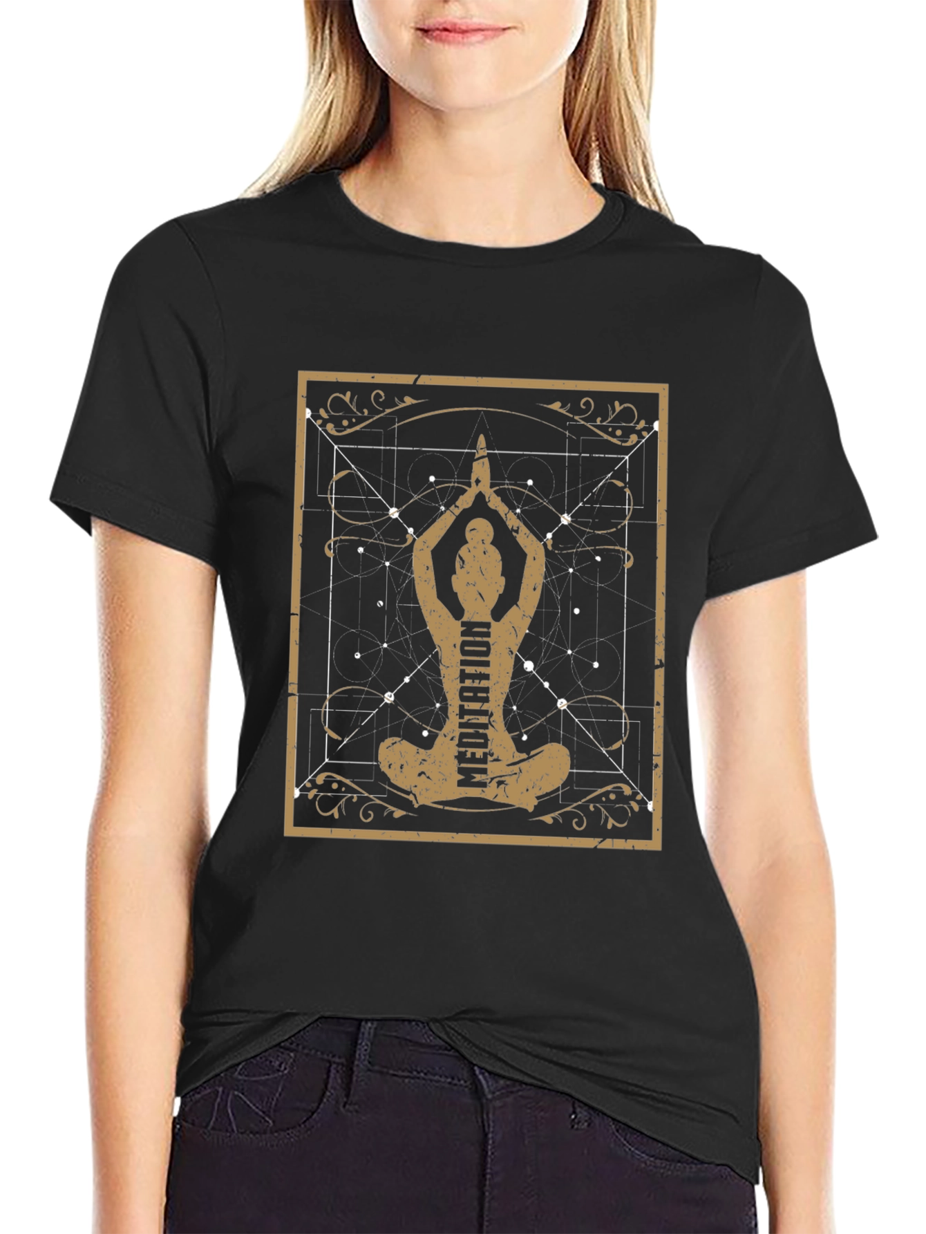 Meditation Graphic T-Shirt - Black