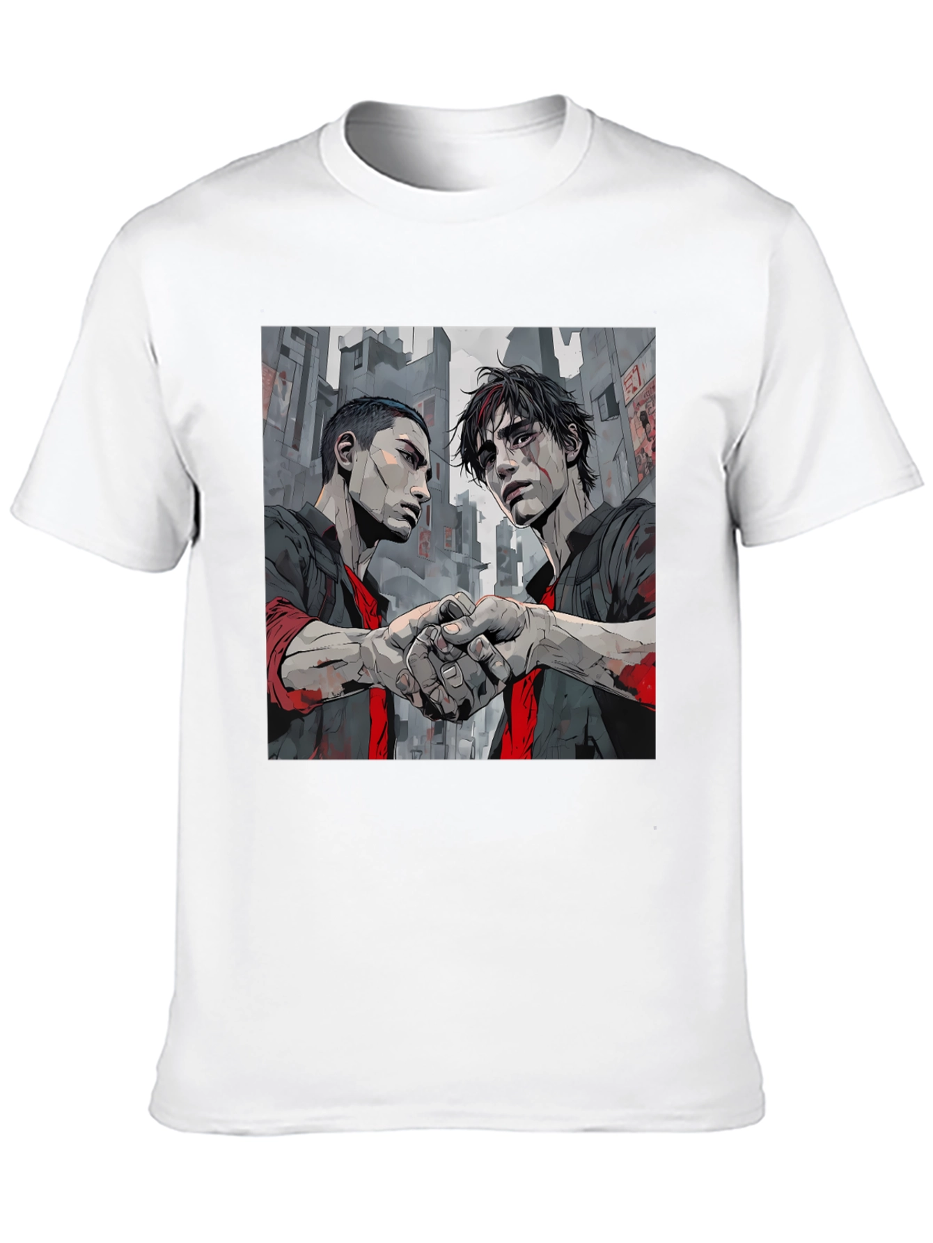 Urban Handshake Graphic Tee - Stylish Black Shirt
