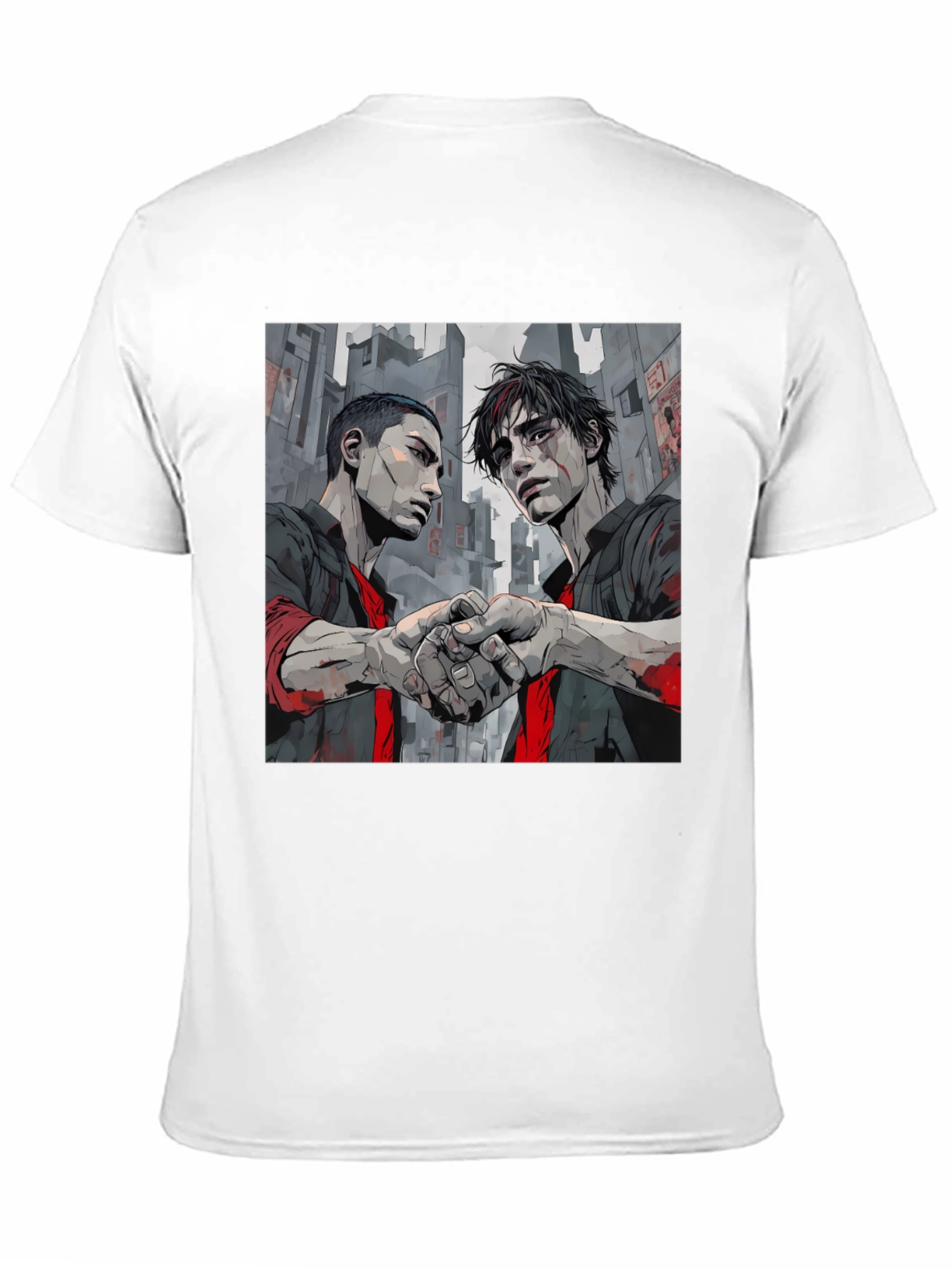 Urban Handshake Graphic Tee - Stylish Black Shirt