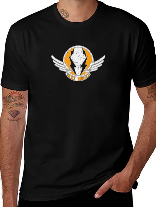 Saxy Thunder Black T-Shirt with Winged Logo
