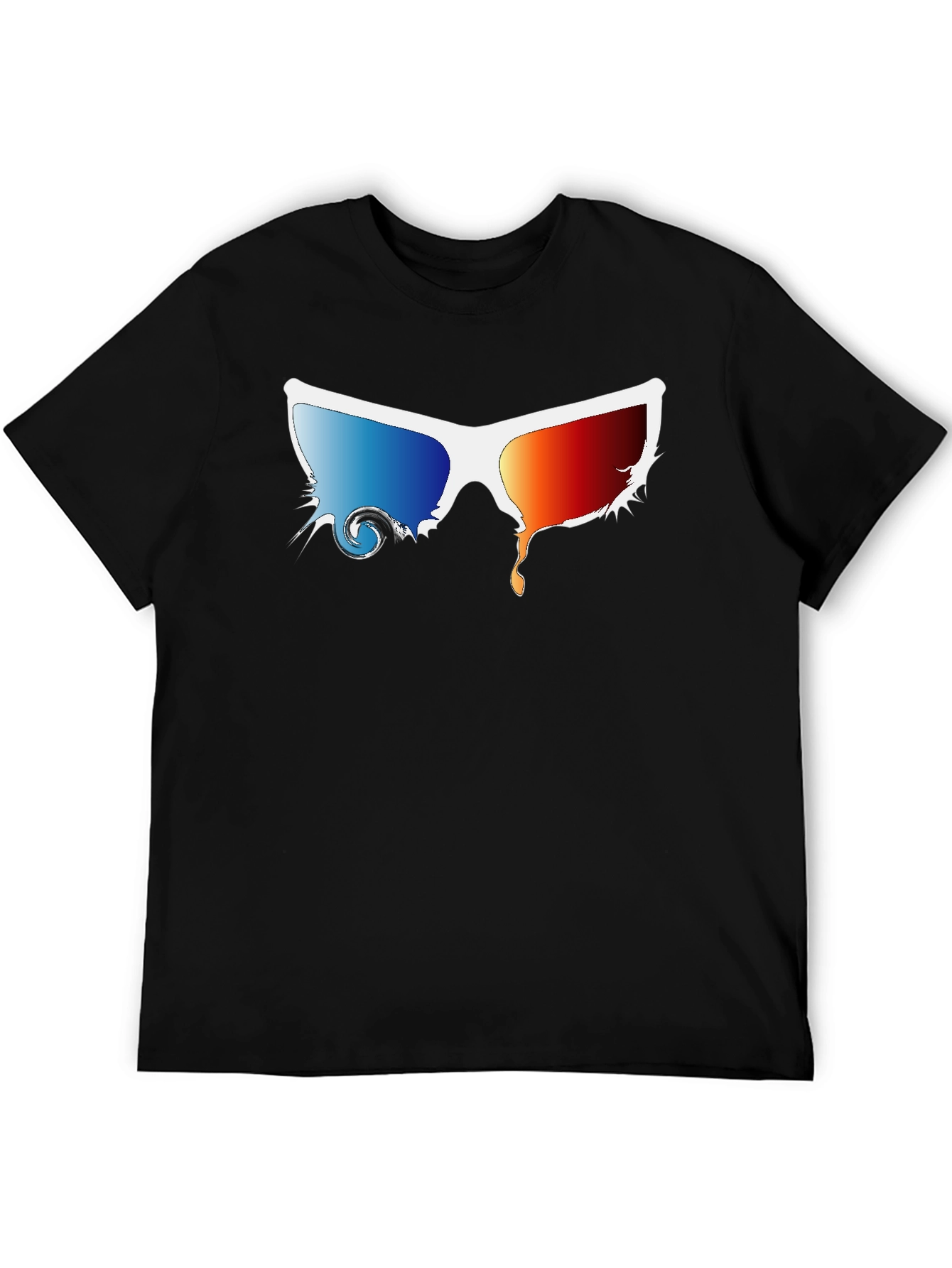 Melting 3D Glasses Black T-Shirt