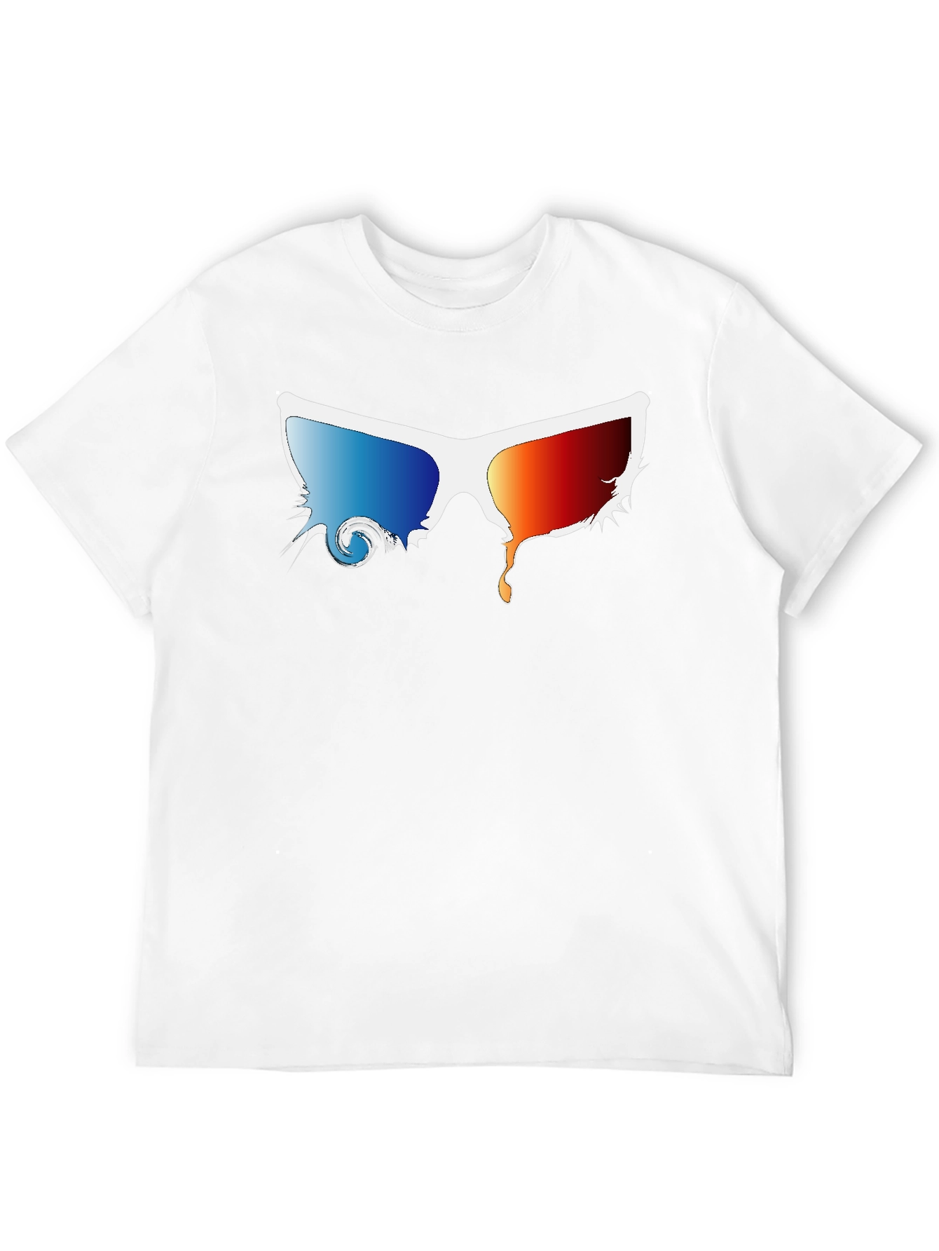 Melting 3D Glasses Black T-Shirt