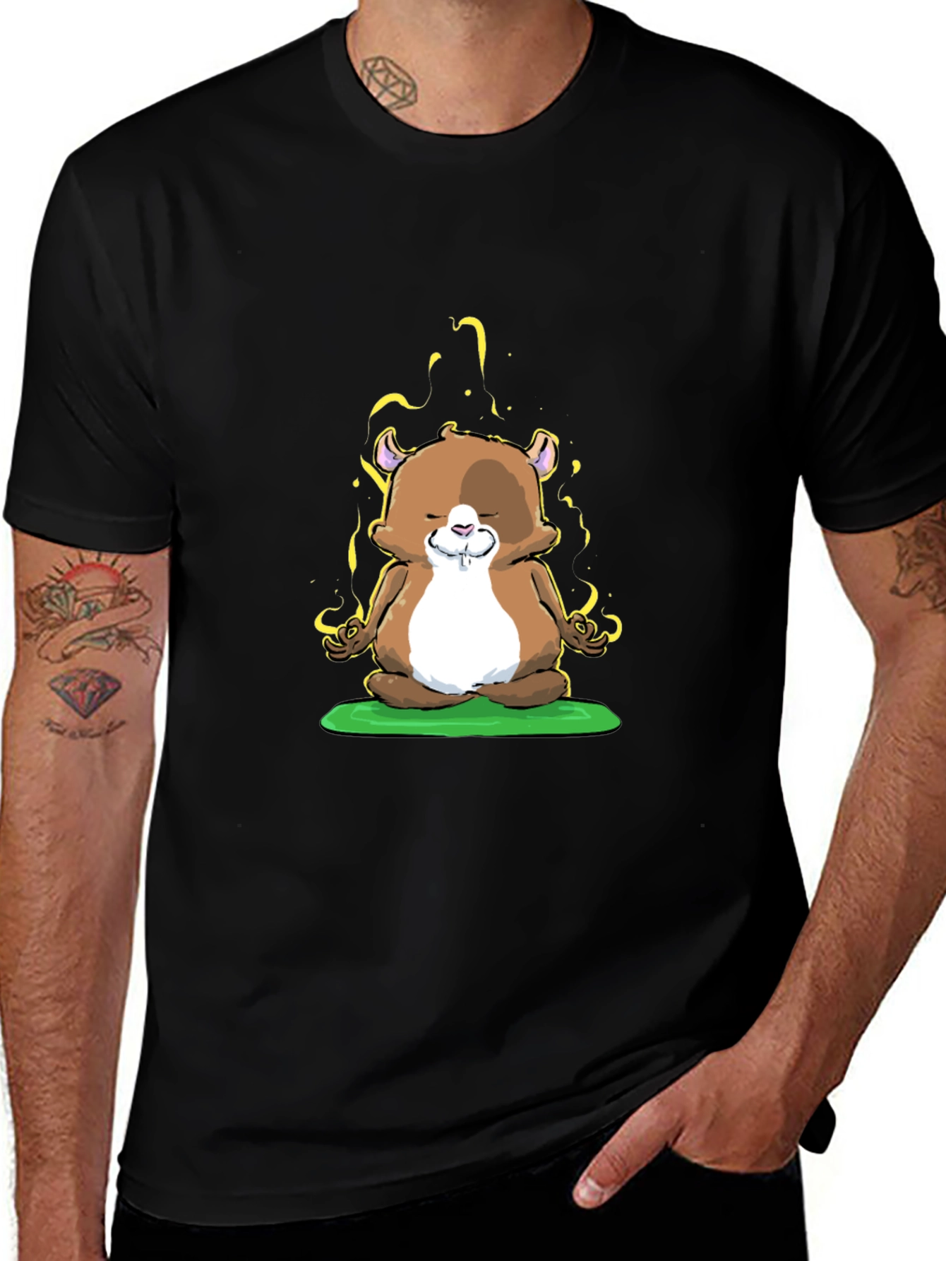 Zen Hamster T-Shirt - Meditating Rodent Tee