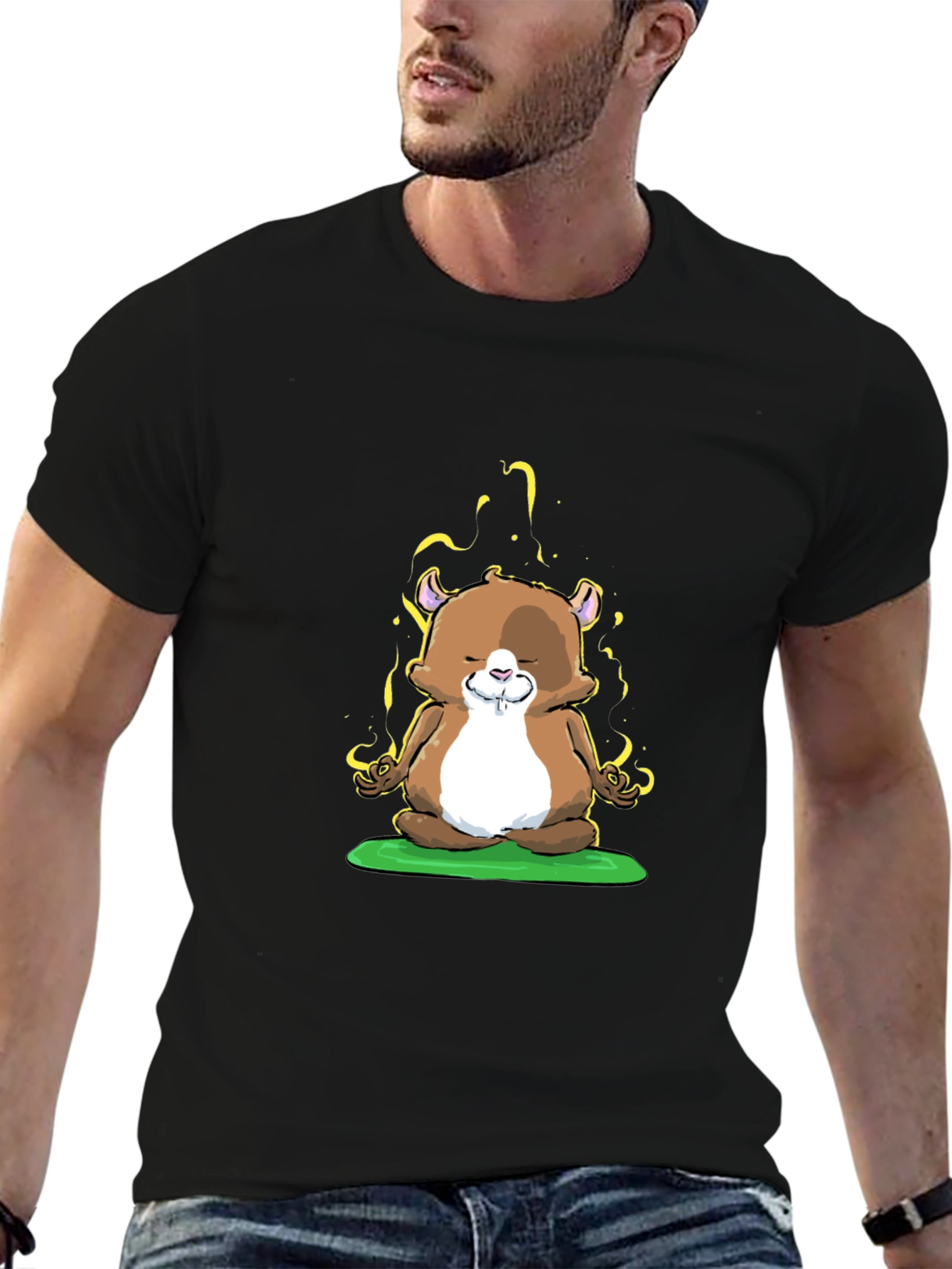 Zen Hamster T-Shirt - Meditating Rodent Tee