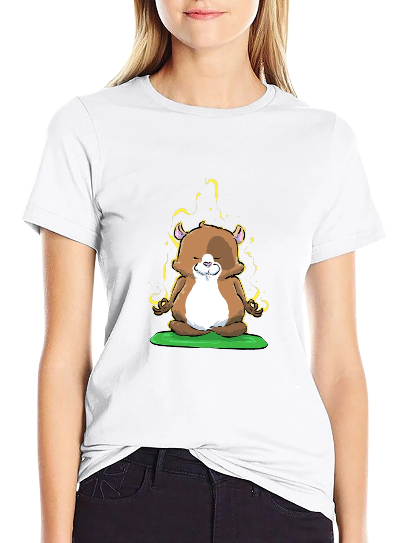 Zen Hamster T-Shirt - Meditating Rodent Tee