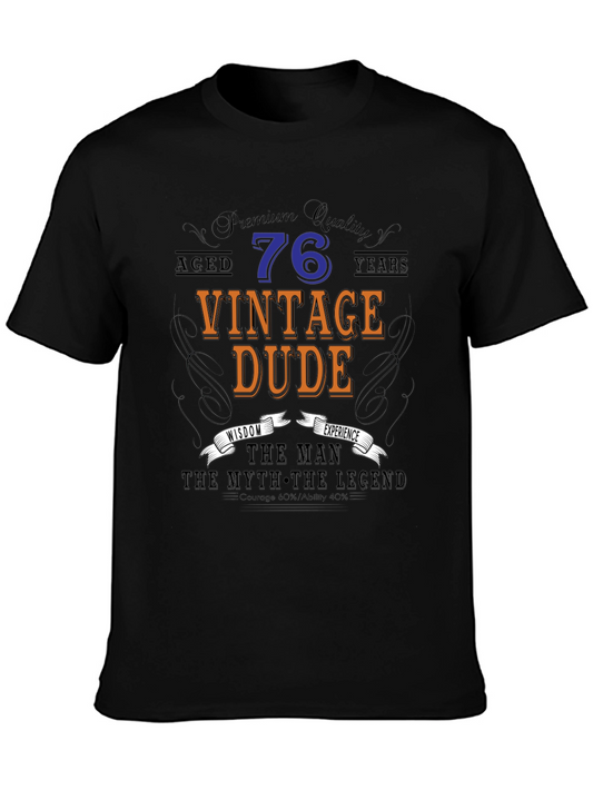 Vintage Dude 76th Birthday T-Shirt - Premium Quality