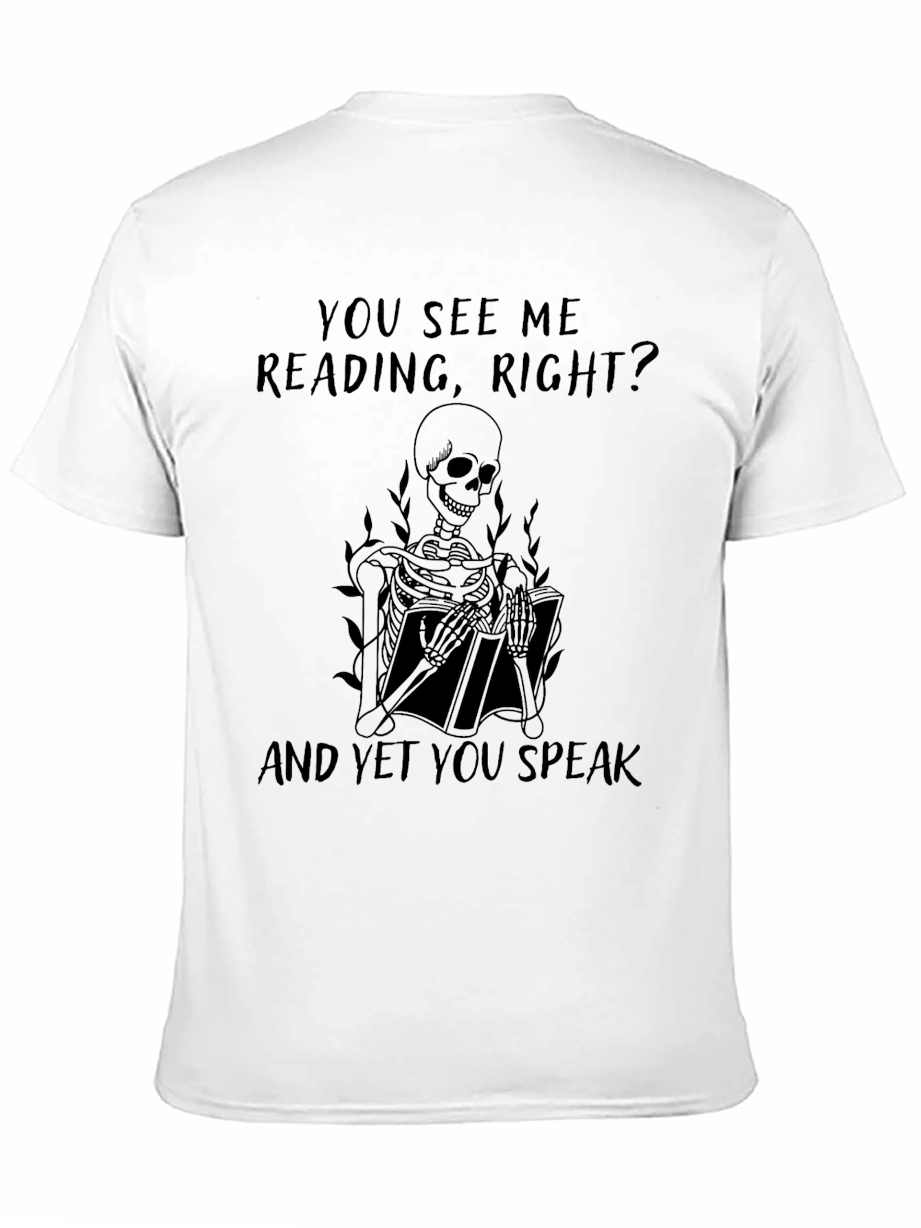 Reading Skeleton Graphic Tee - Black