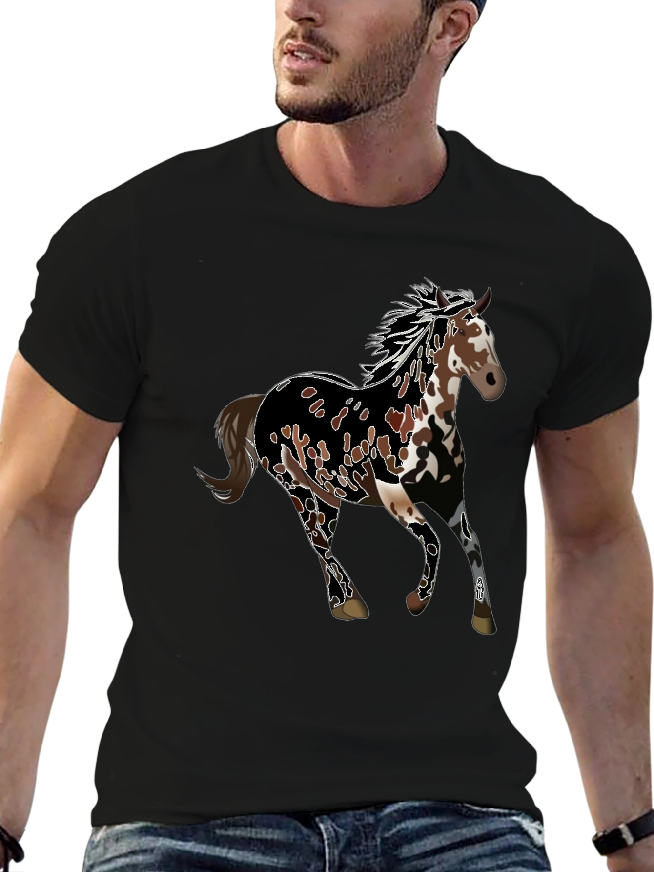 Horse Graphic Tee - Black Unisex T-Shirt