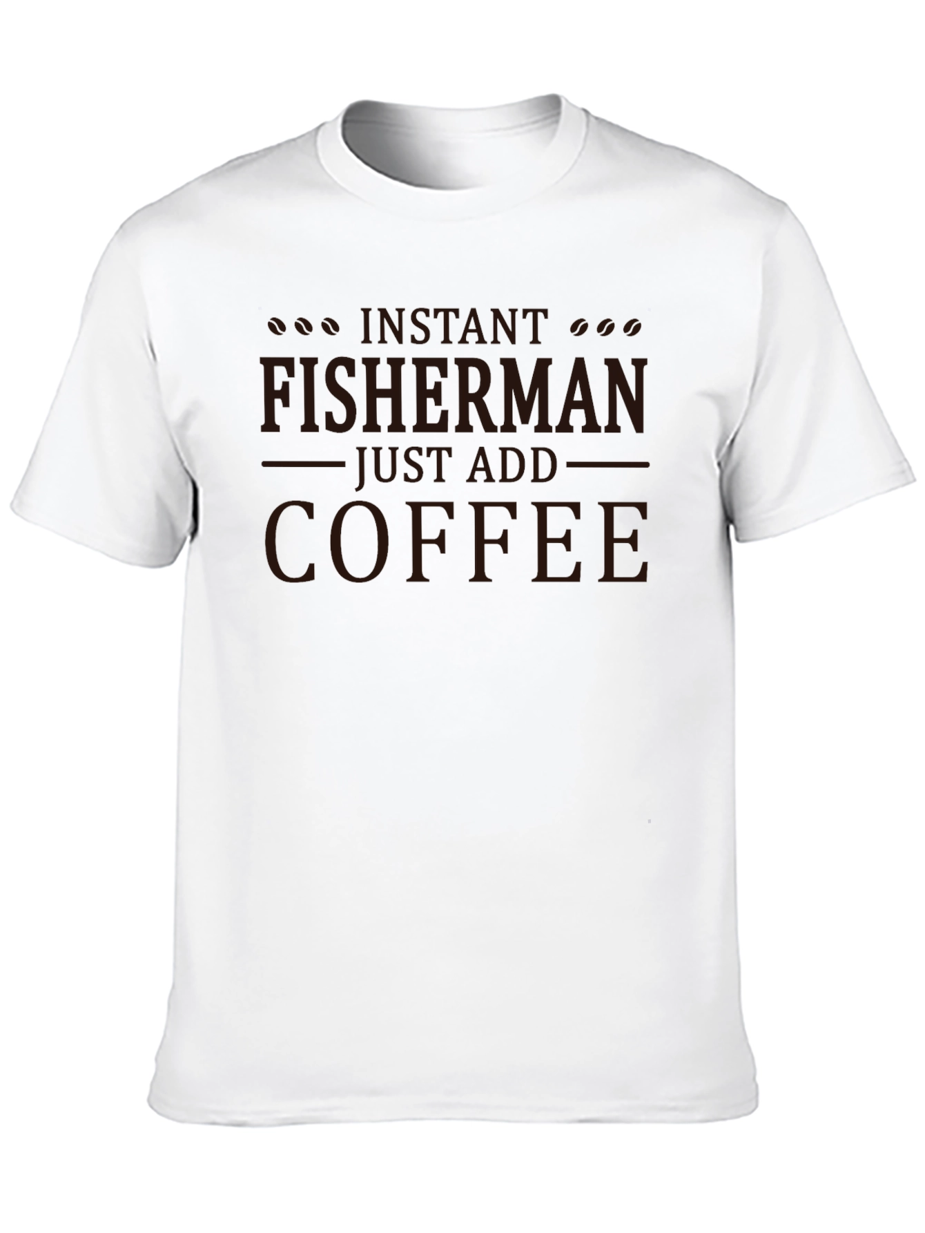 Instant Fisherman Just Add Coffee Black Graphic Tee