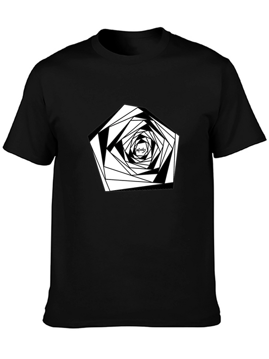 Infinity Geometric Design Black T-Shirt