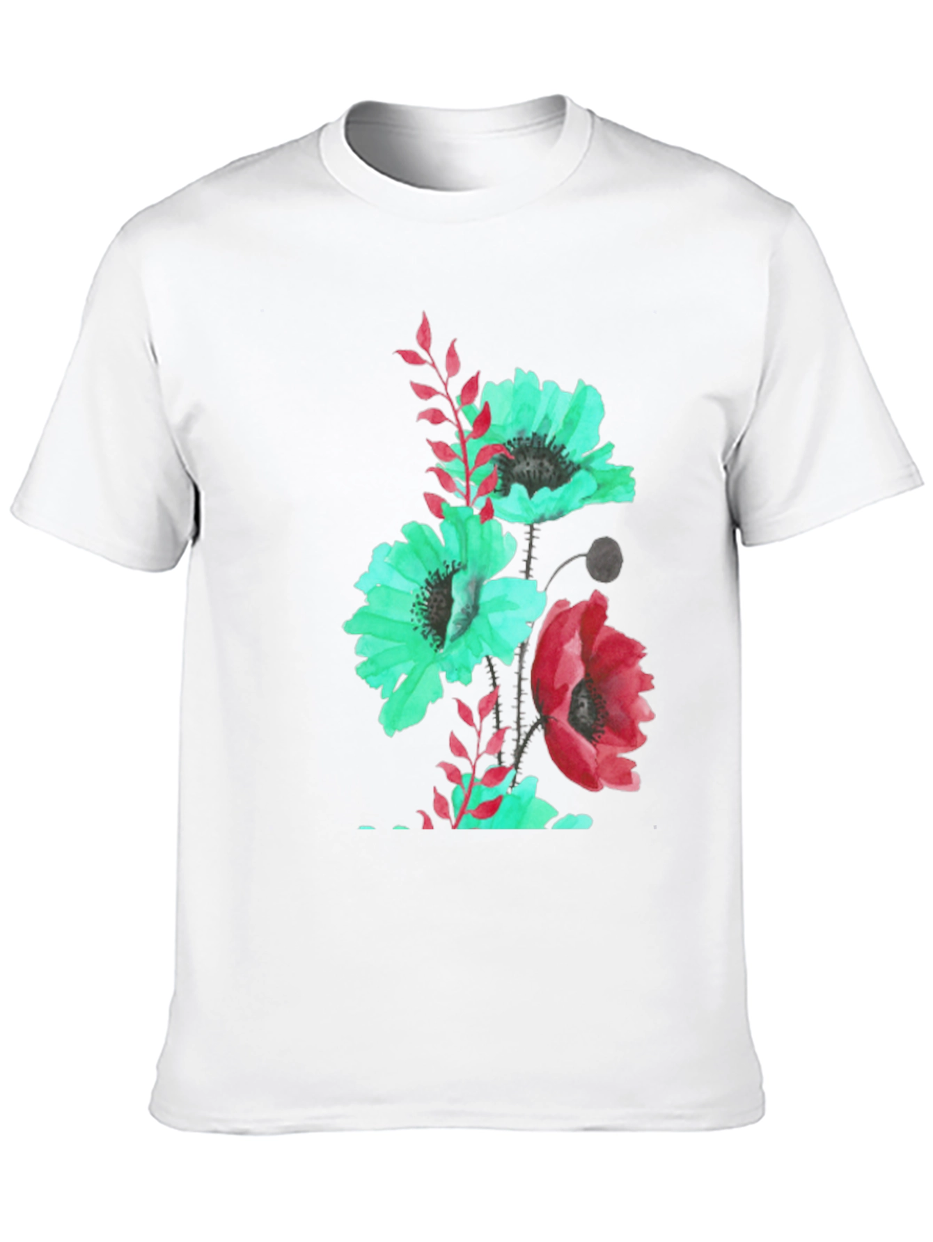 Floral Print Black T-Shirt