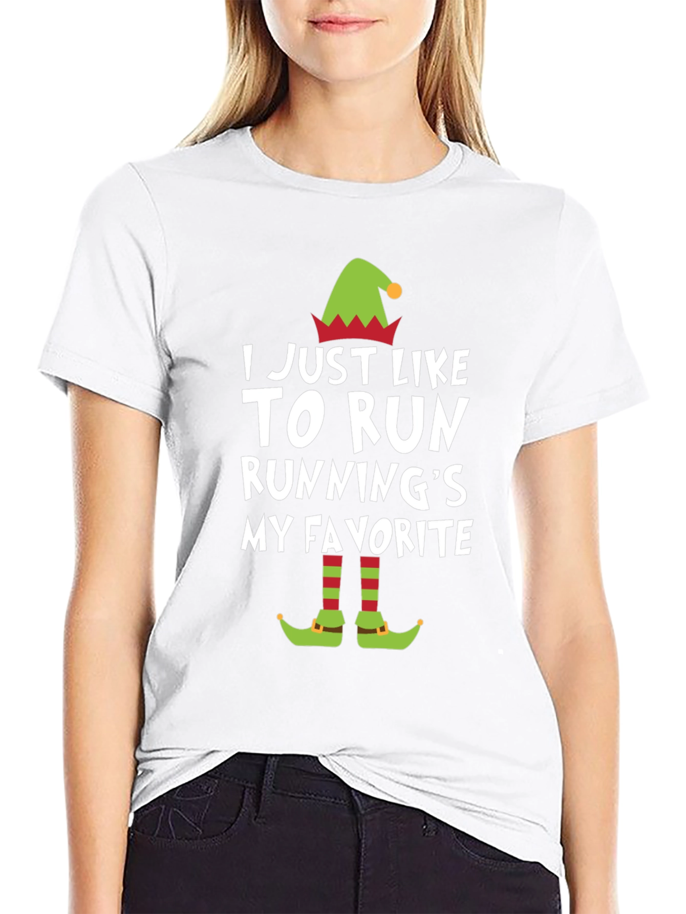 Funny Running Elf Christmas T-Shirt