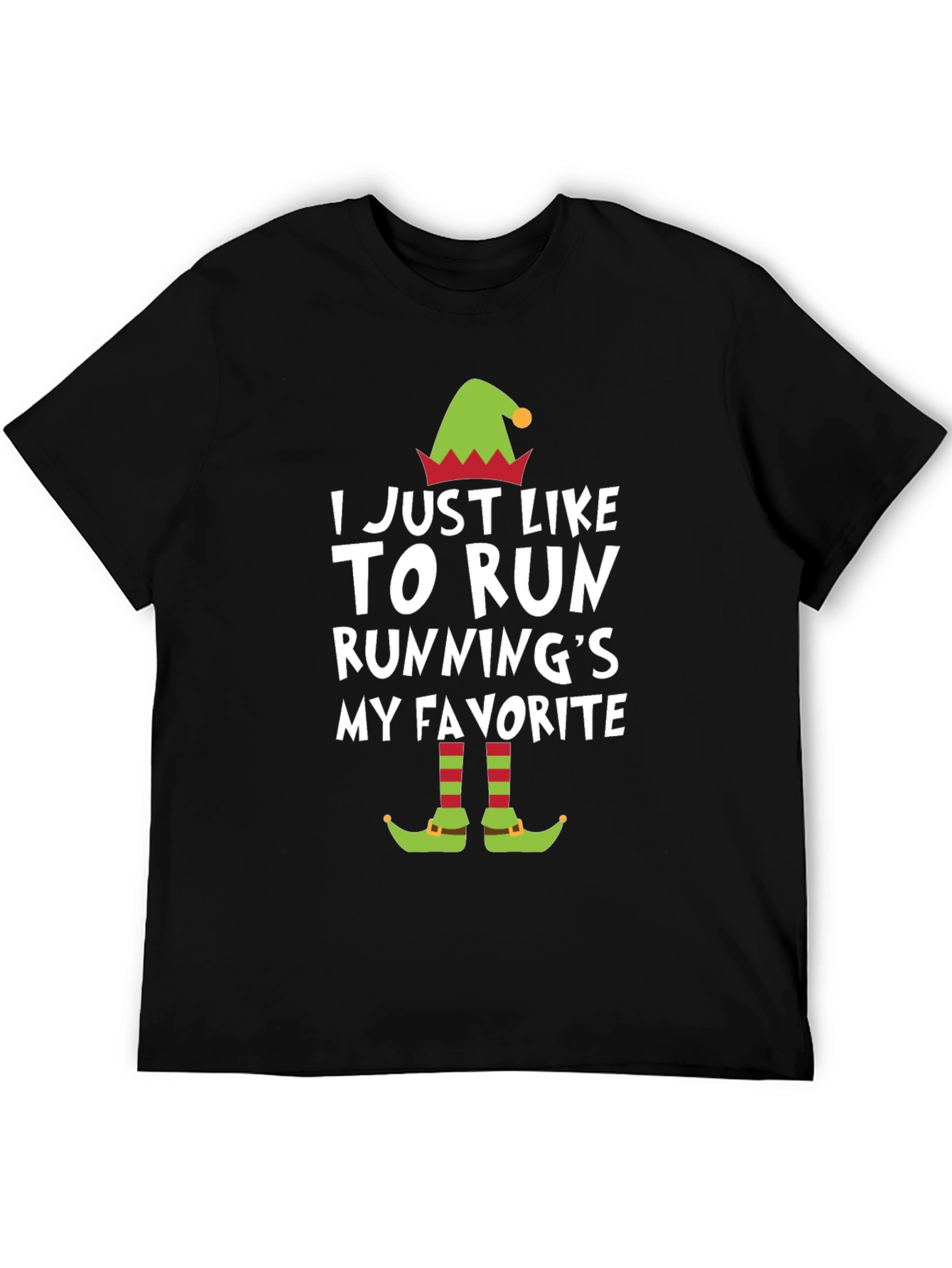 Funny Running Elf Christmas T-Shirt