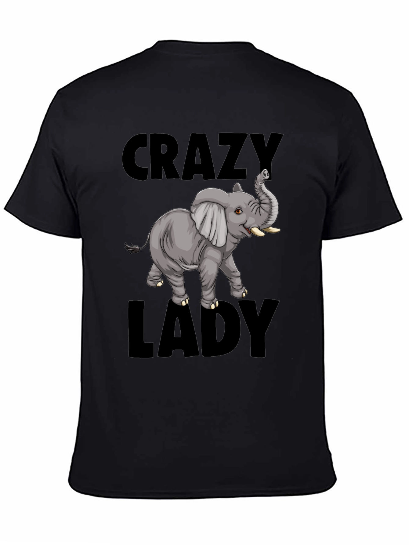 Crazy Elephant Lady T-Shirt - Fun Animal Graphic Tee