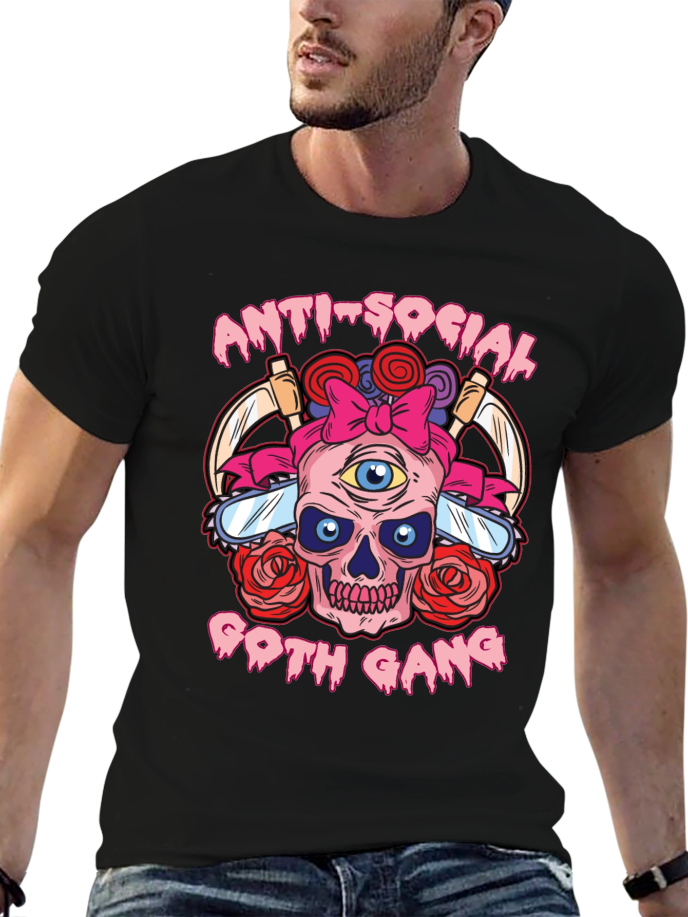 Anti-Social Goth Gang Graphic T-Shirt