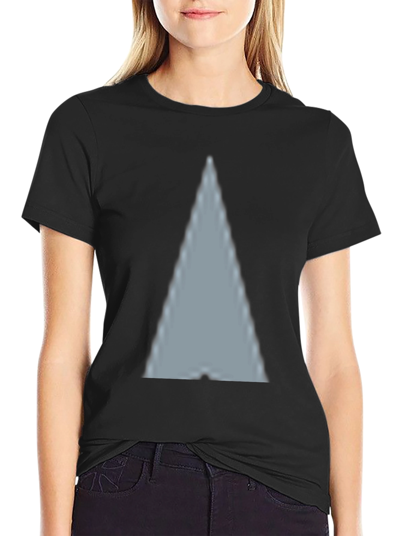 Mens Black T-Shirt with Abstract Triangle Design
