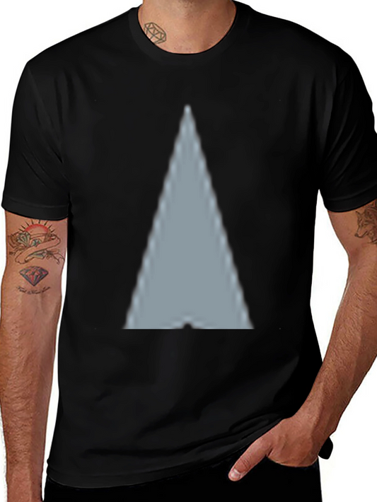 Mens Black T-Shirt with Abstract Triangle Design