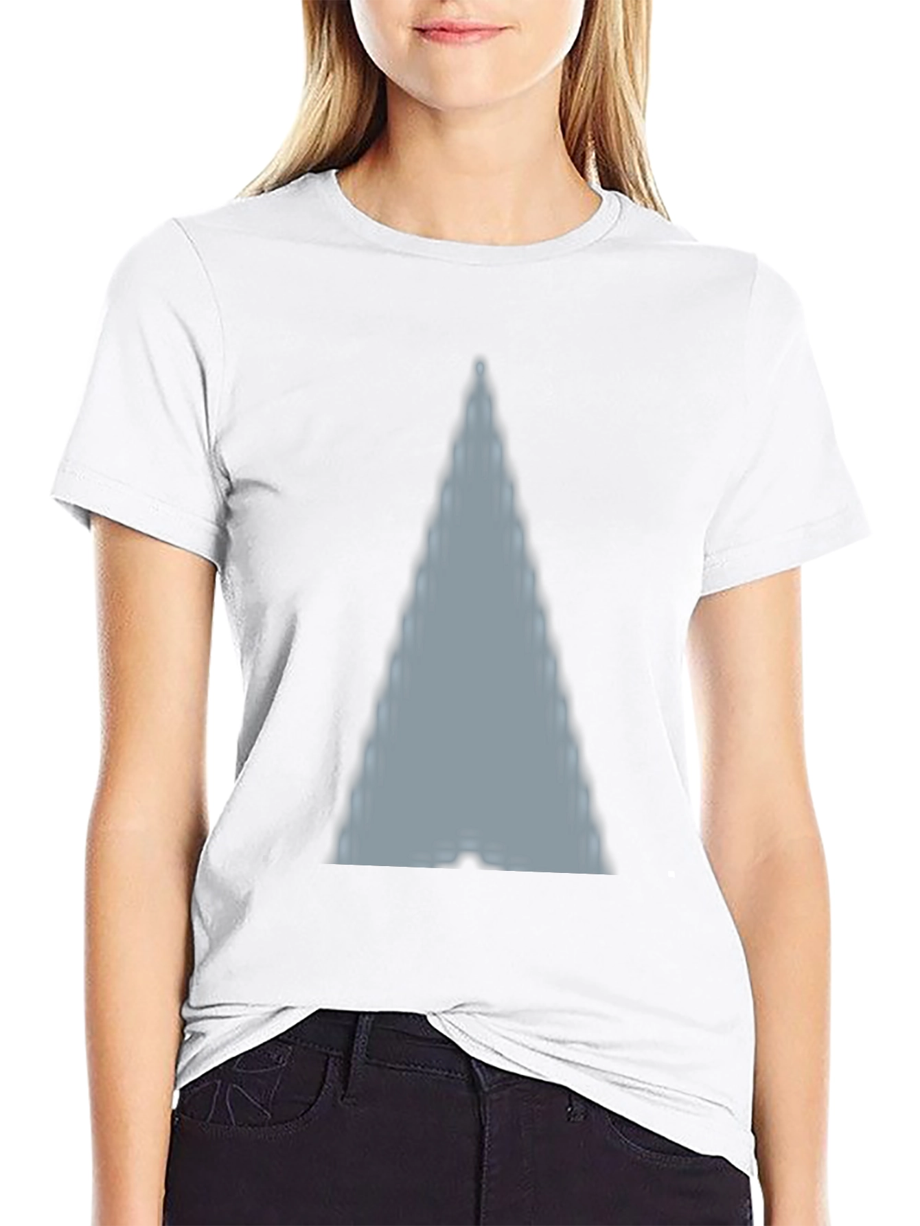 Mens Black T-Shirt with Abstract Triangle Design