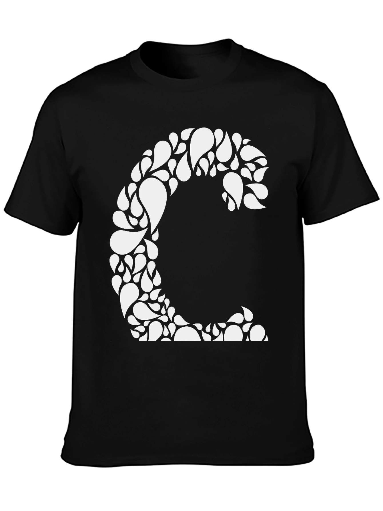 Abstract Floral Letter C Graphic Tee