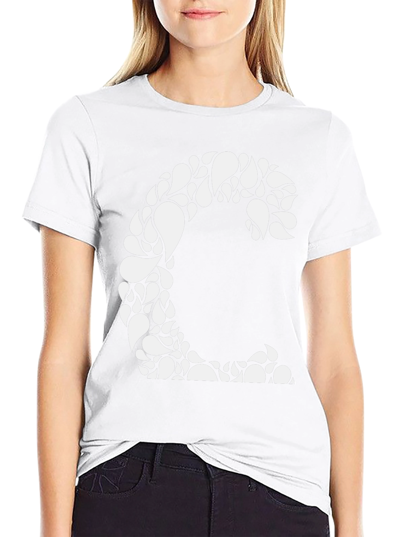 Abstract Floral Letter C Graphic Tee