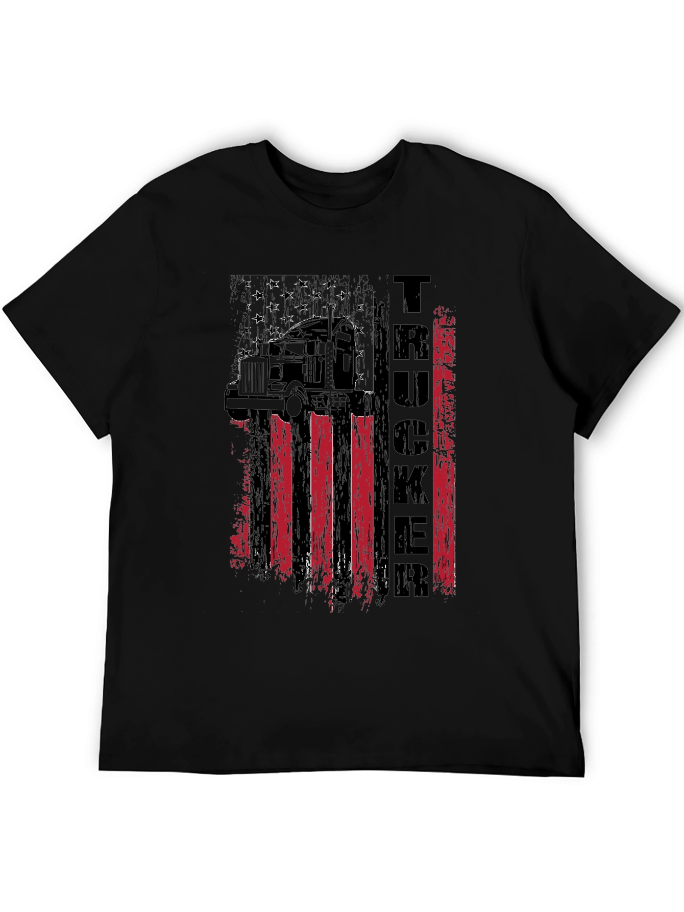 Trucker American Flag Graphic T-Shirt