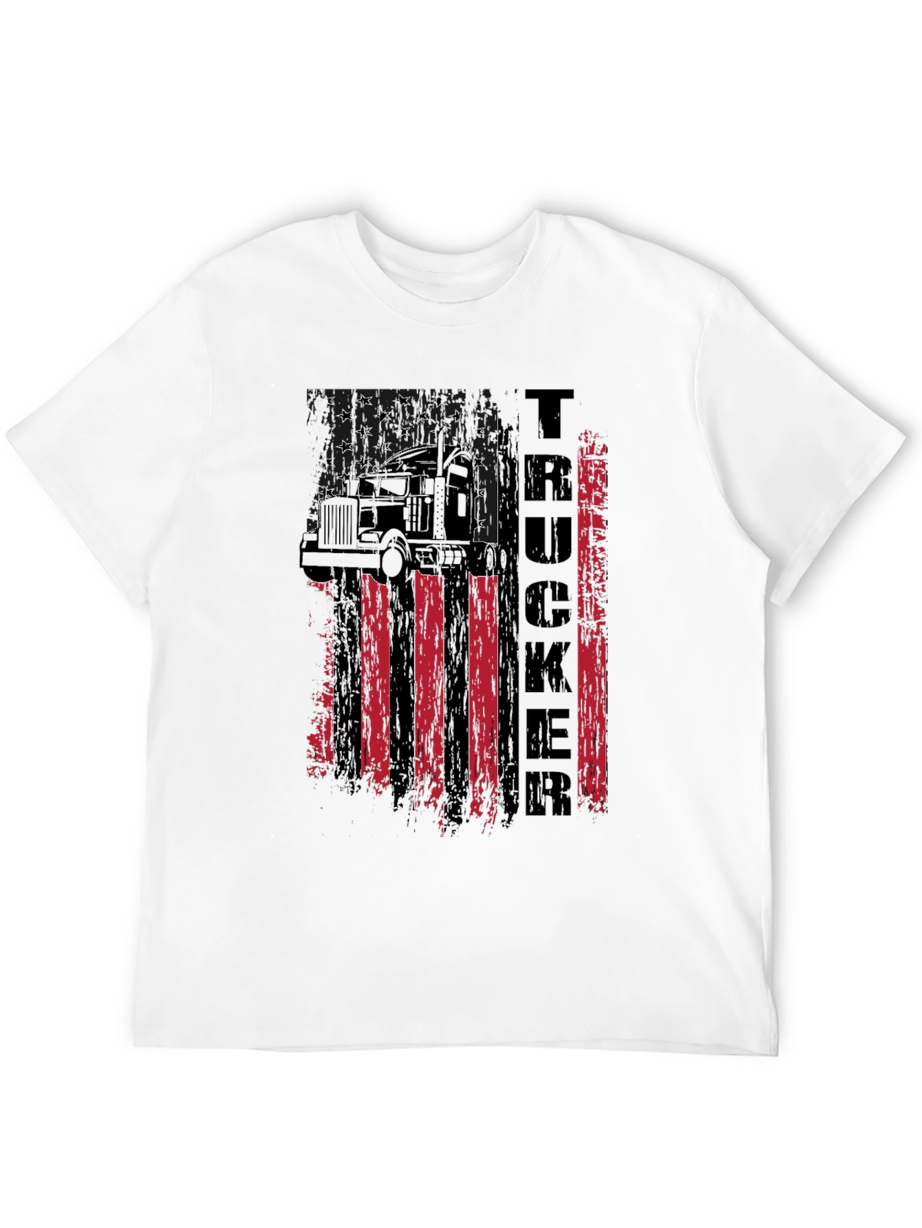 Trucker American Flag Graphic T-Shirt