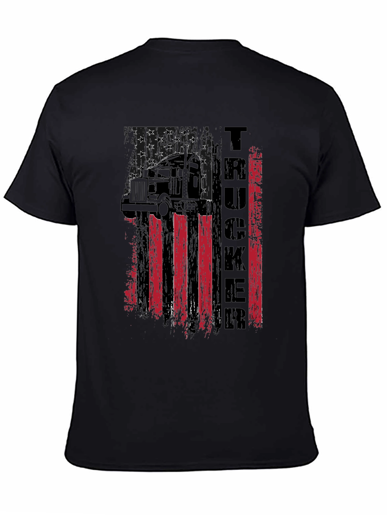 Trucker American Flag Graphic T-Shirt