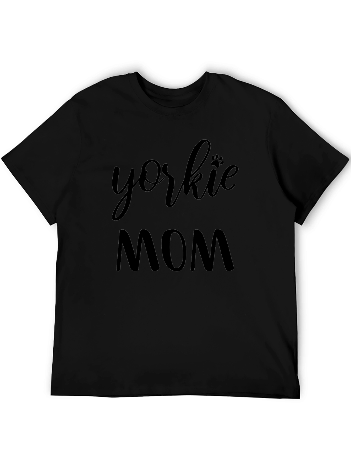 Yorkie Mom Black T-Shirt