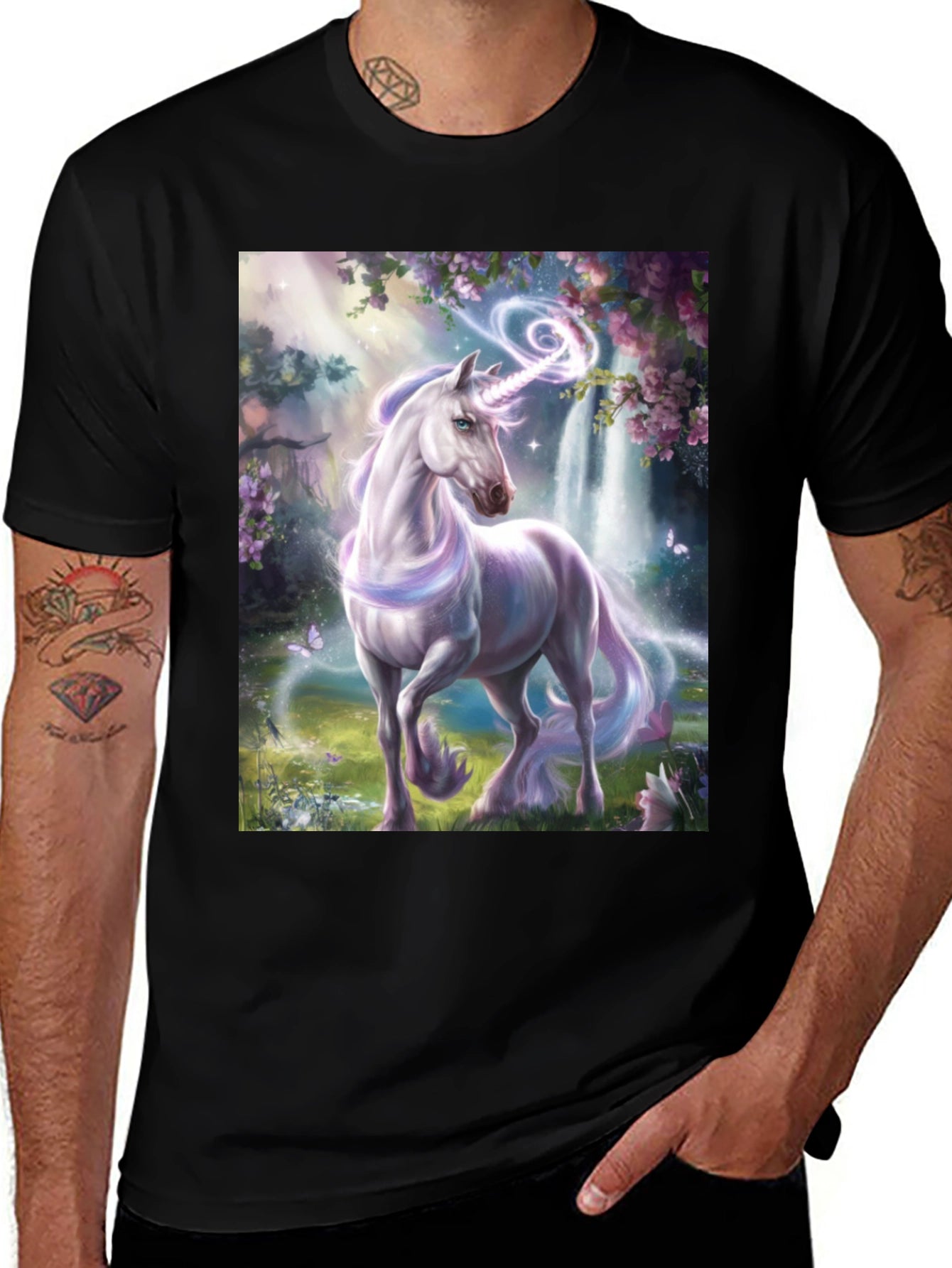Unicorn Fantasy T-Shirt - Black