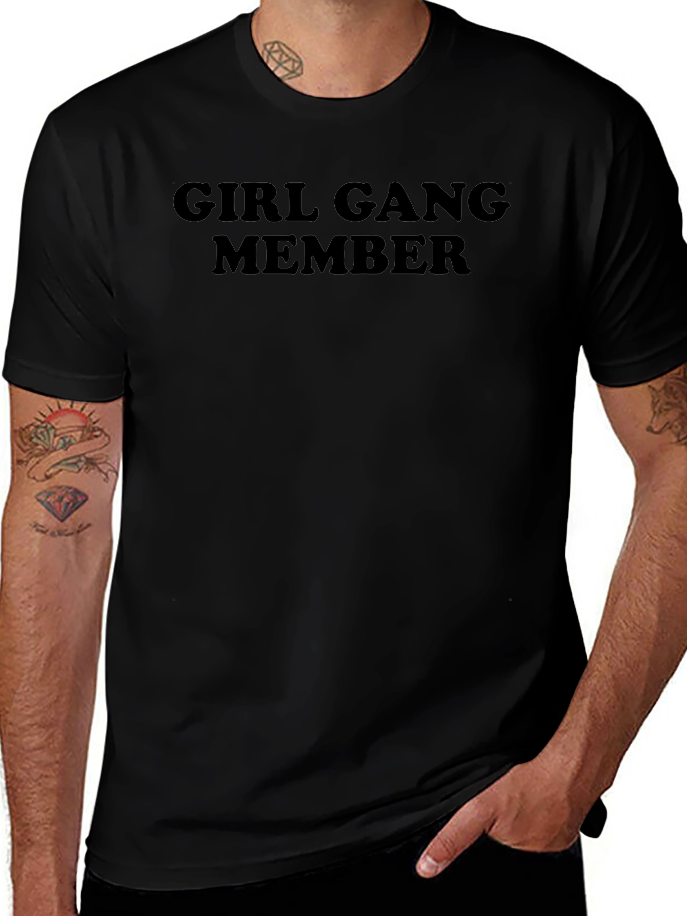 Girl Gang Member Graphic T-Shirt - Black