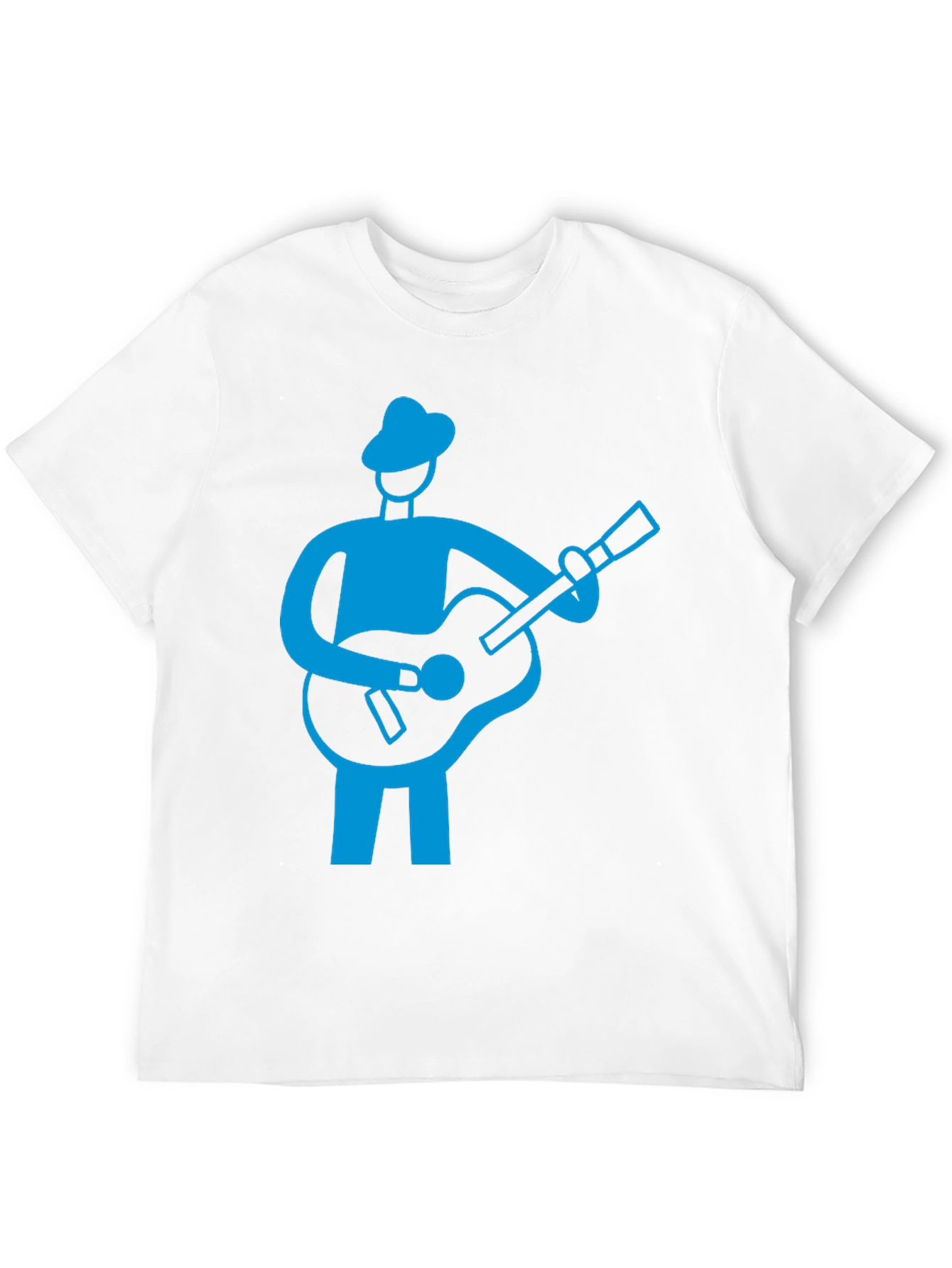 Guitar Player Graphic Tee - Black Cotton Shirt