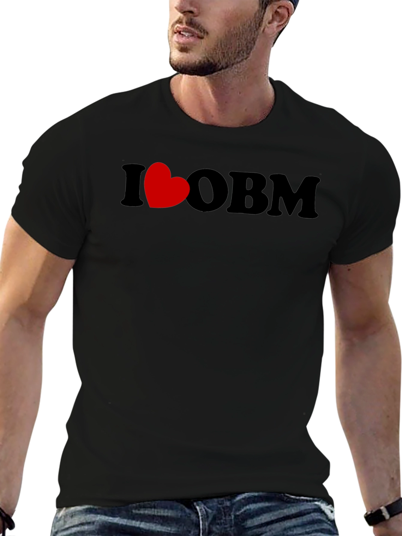 I Heart OBM Black T-Shirt - Casual Graphic Tee