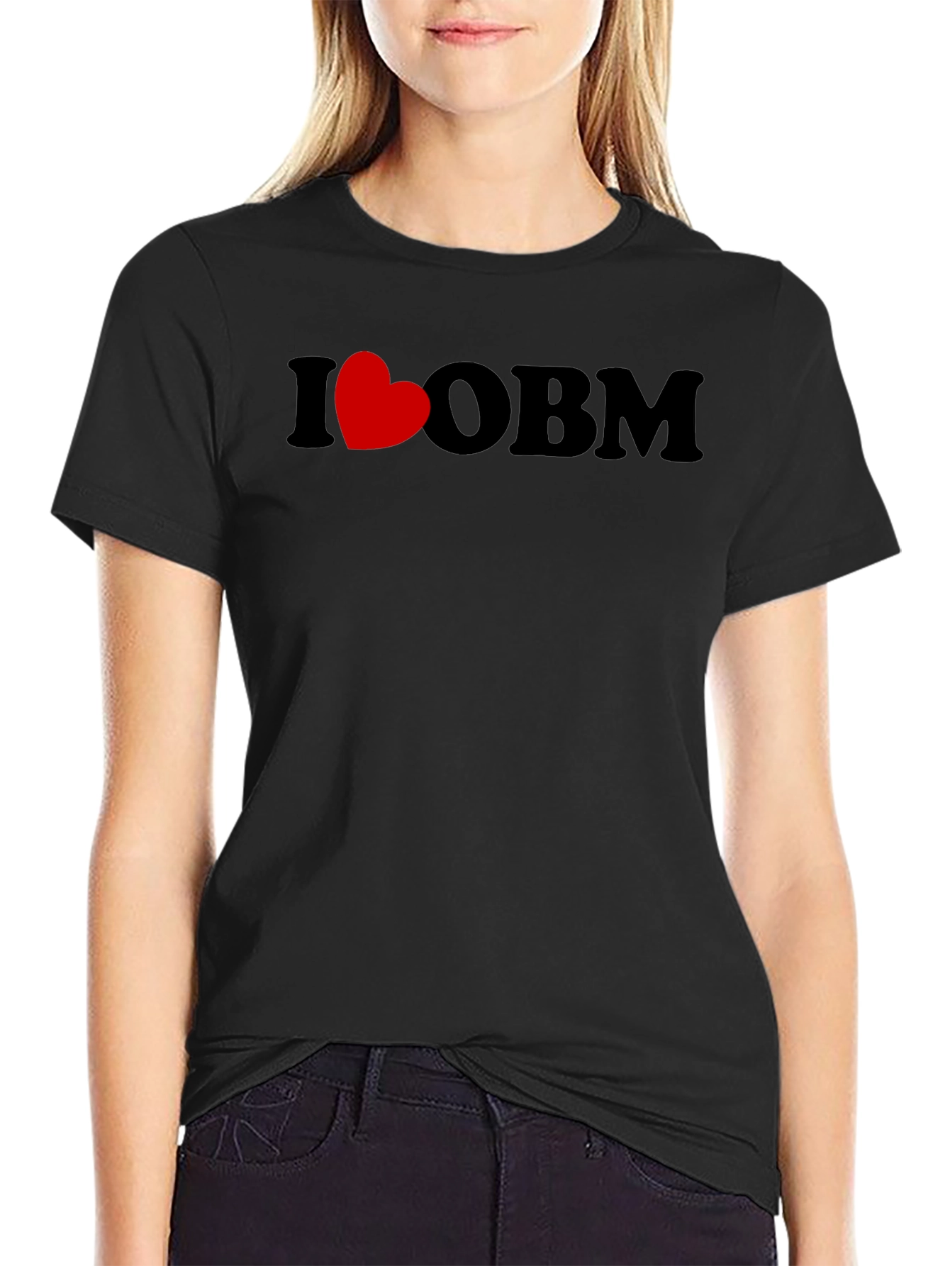 I Heart OBM Black T-Shirt - Casual Graphic Tee