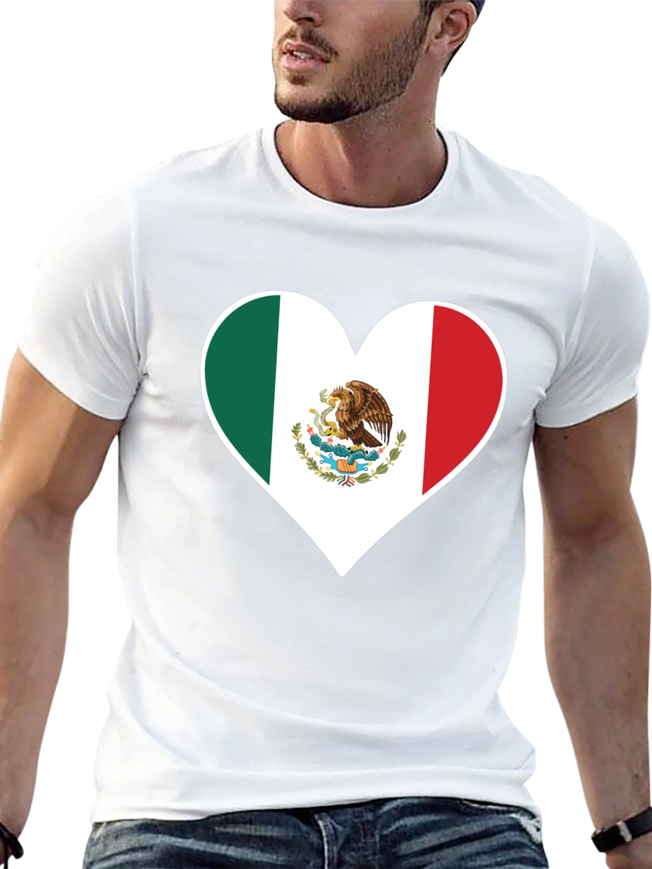 Mexico Flag Heart T-Shirt - Show Your Love!