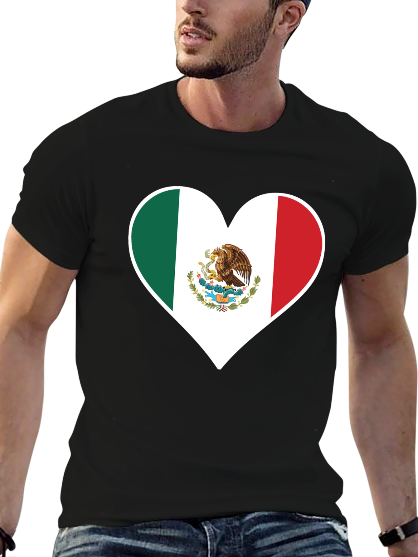 Mexico Flag Heart T-Shirt - Show Your Love!