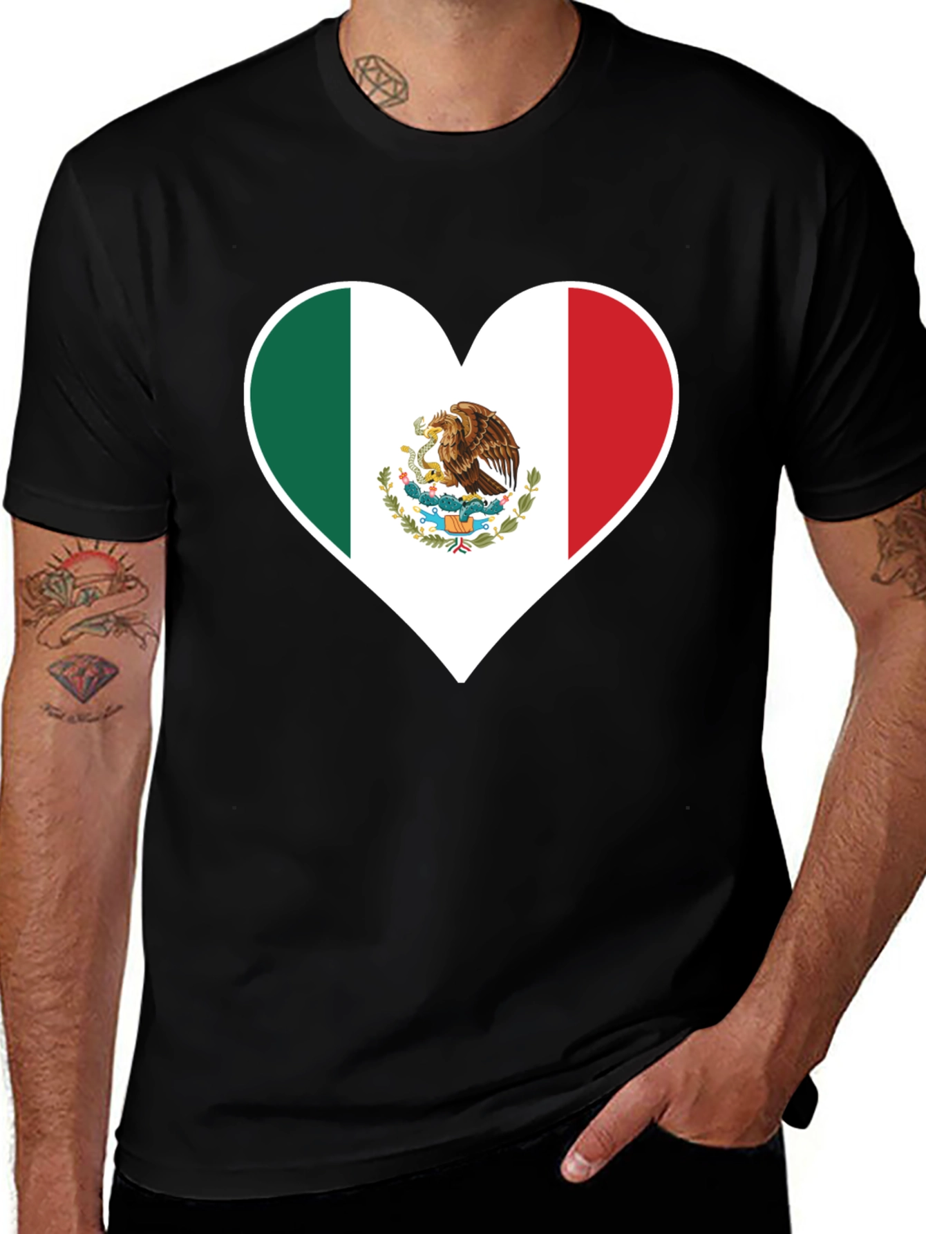 Mexico Flag Heart T-Shirt - Show Your Love!