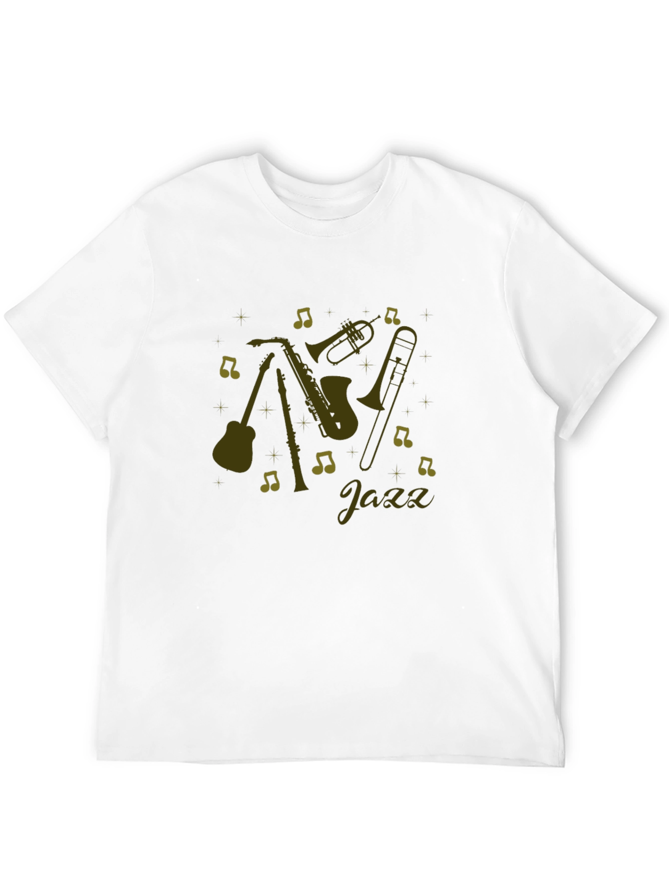 Jazz Music Instrument Graphic Black T-Shirt
