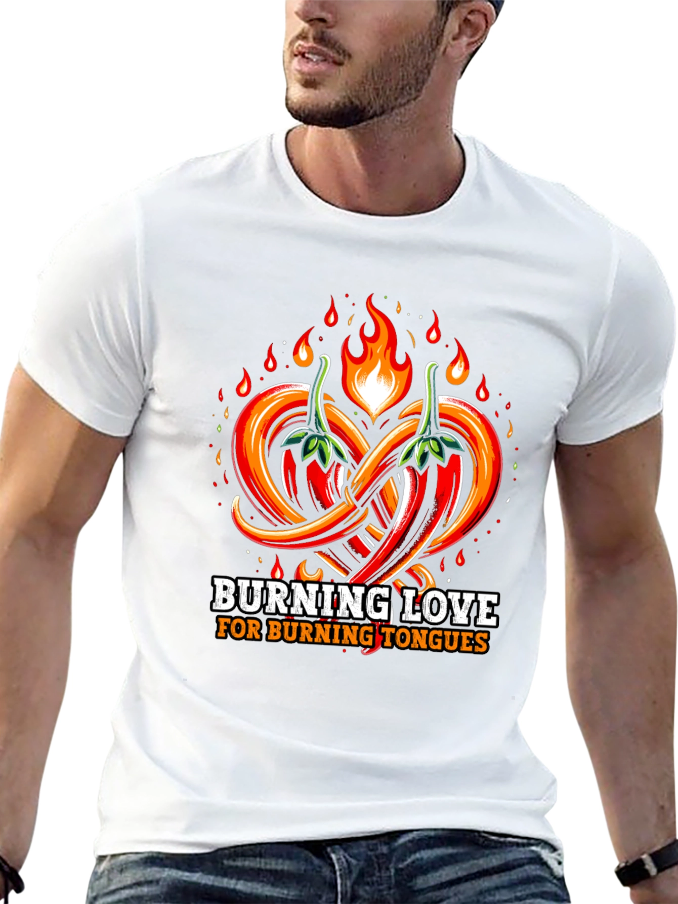 Burning Love Spicy Chili Pepper Graphic T-Shirt