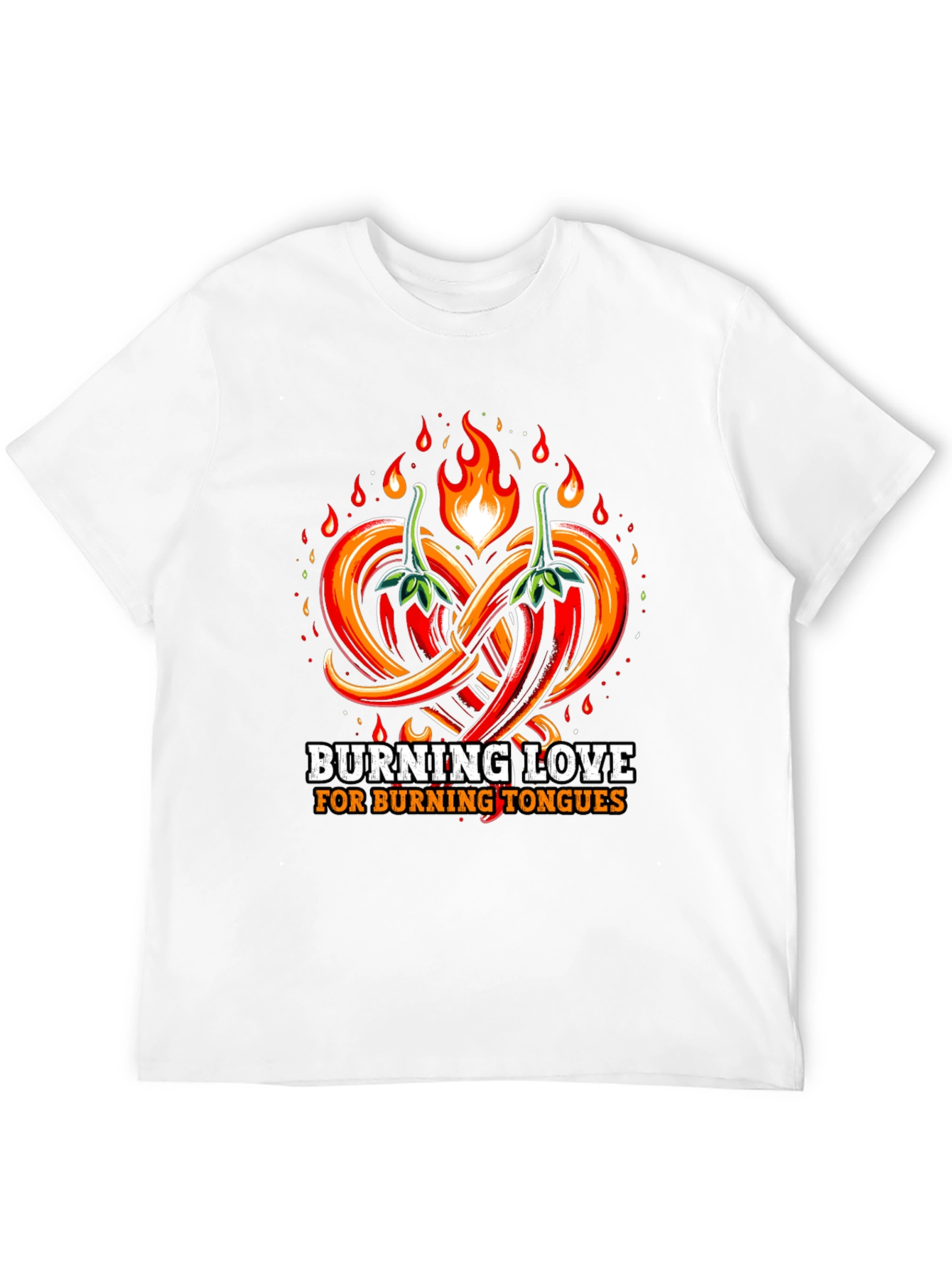Burning Love Spicy Chili Pepper Graphic T-Shirt