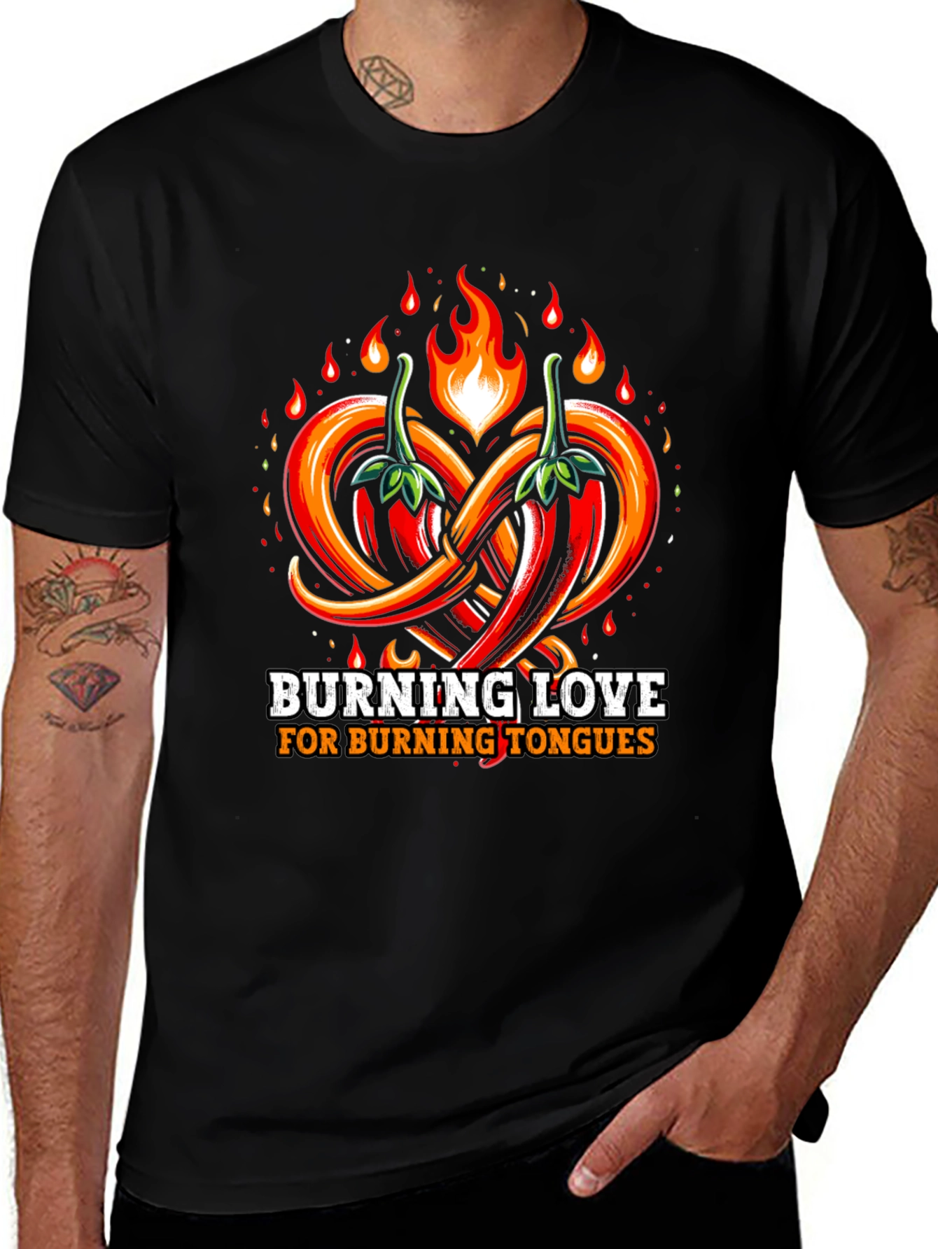 Burning Love Spicy Chili Pepper Graphic T-Shirt