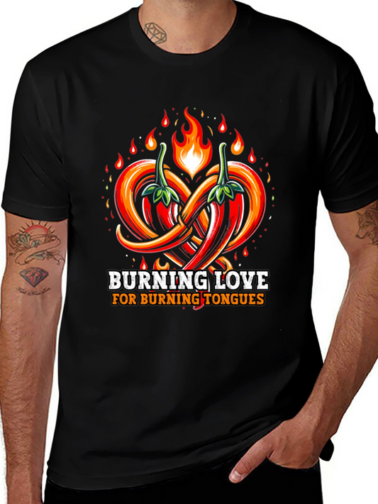 Burning Love Spicy Chili Pepper Graphic T-Shirt