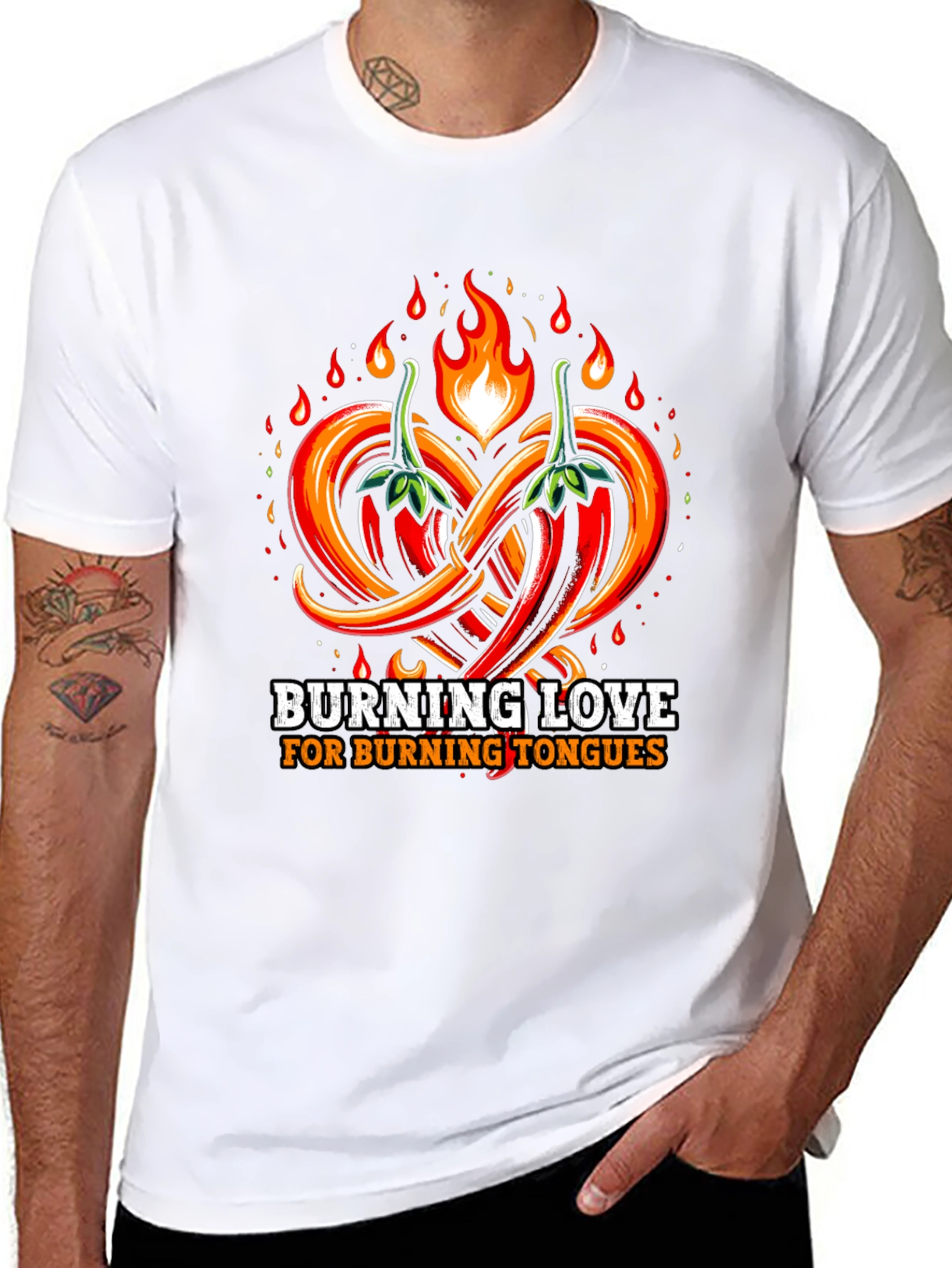 Burning Love Spicy Chili Pepper Graphic T-Shirt